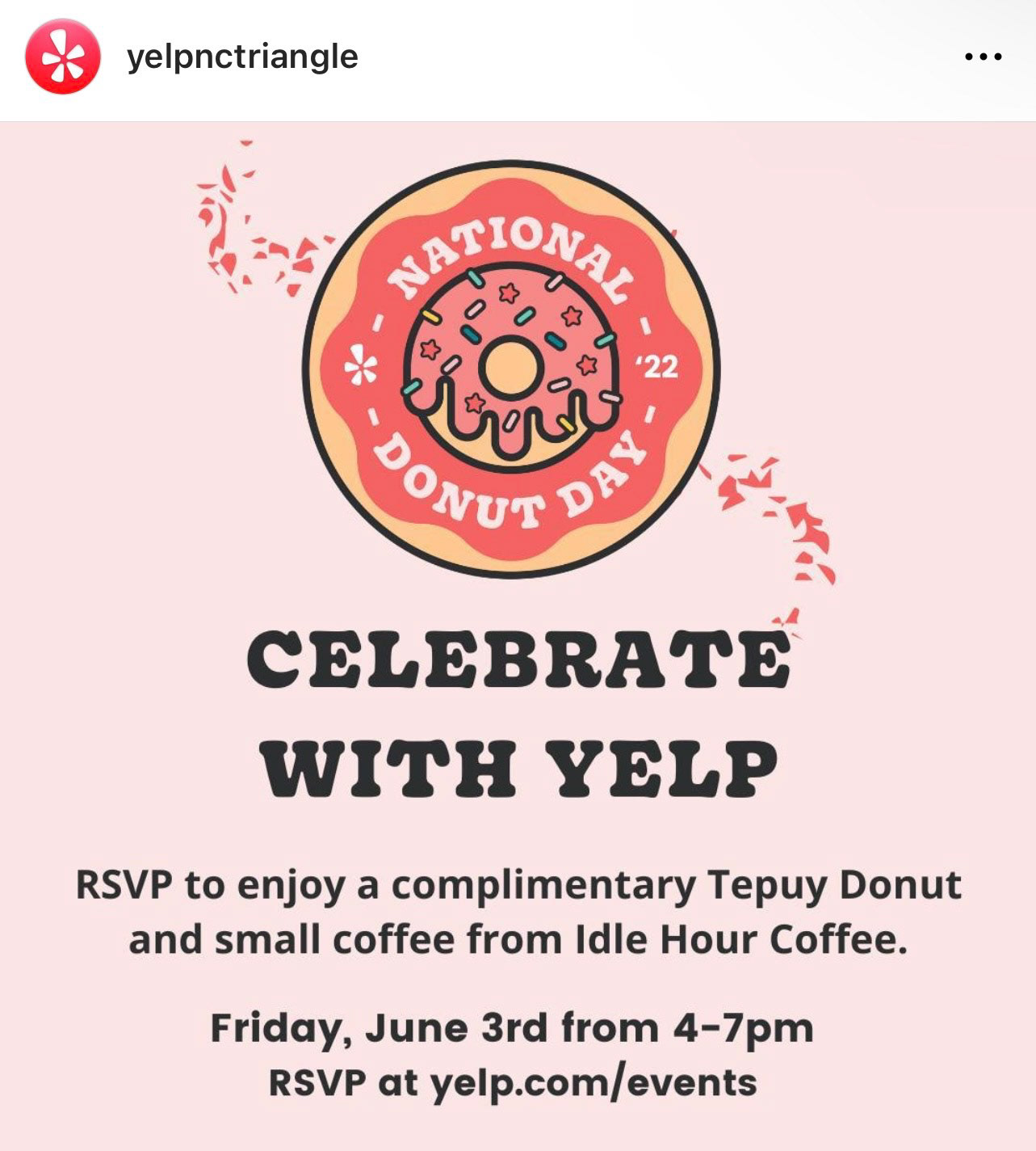 Instagram tile I created to promote my National Donut Day community event