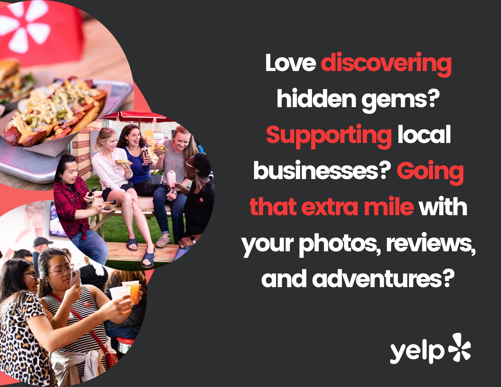 5x7 business card I designed at Yelp to raise awareness for the Yelp Elite Squad
