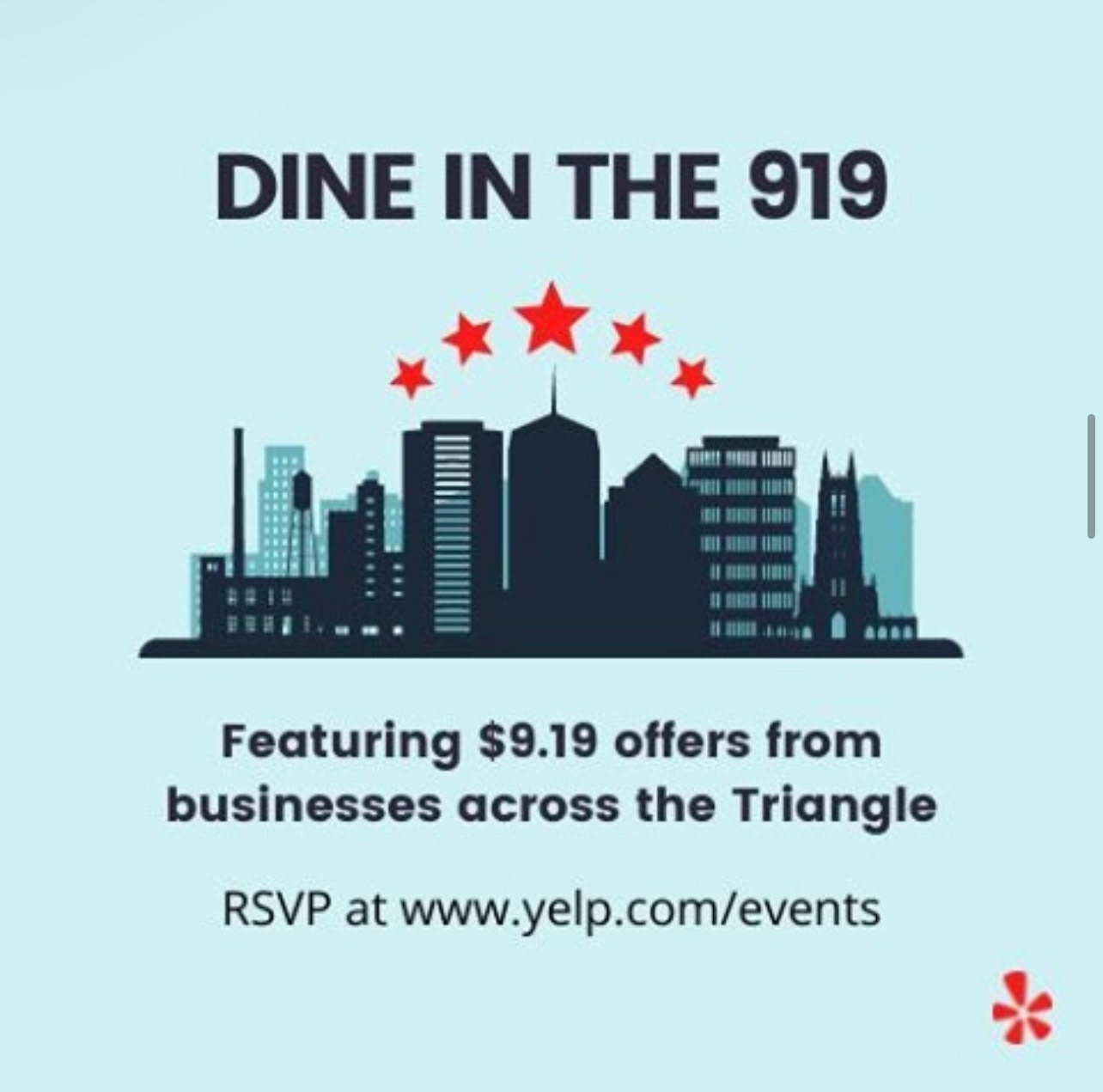 Square graphic I designed for a large-scale marketing promotion, Dine in the 919