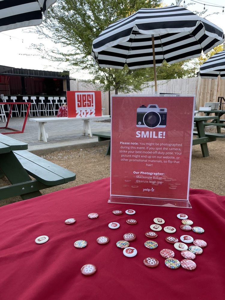 Photo consent signage I designed for Yelp events