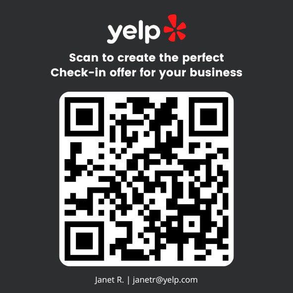 4x4 business card I designed for business owners during my Dine in the 919 campaign. QR code redirects viewer to "How to create the perfect check in offer" page I also designed..