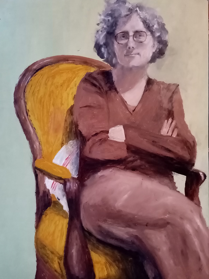 Vert céladon, huile sur papier, 50x65cm, mars 2022