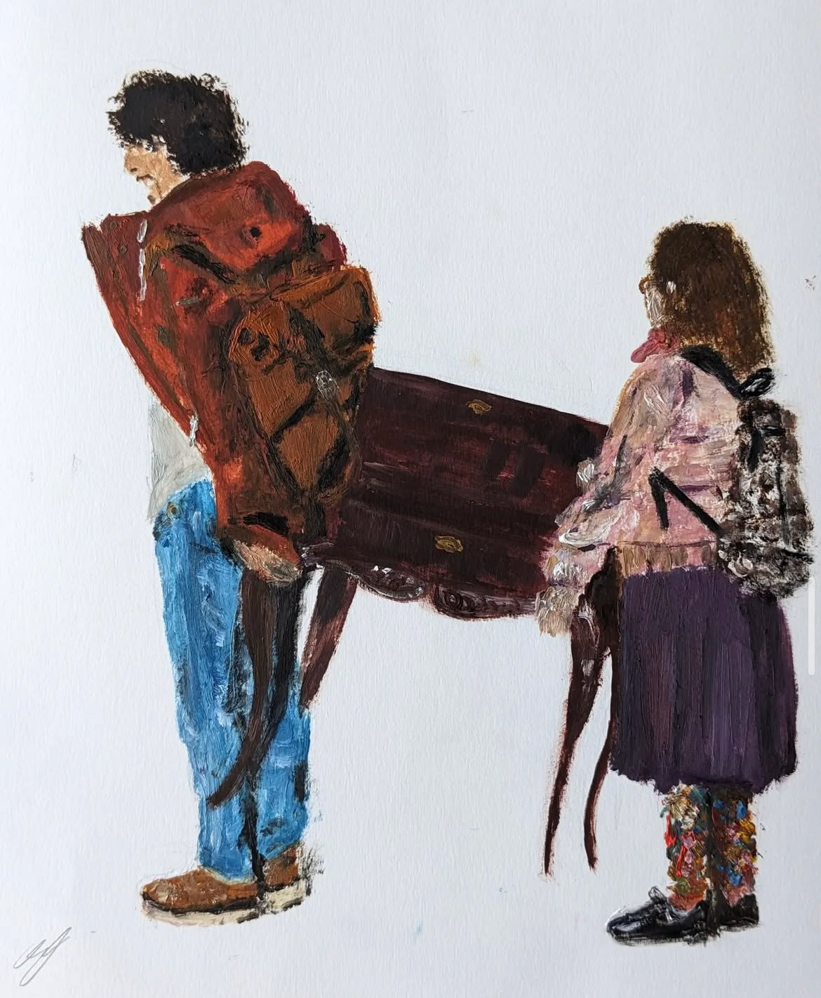 Marimekko, etc..., Helsinki, huile sur papier, 24x30cm, mai 2024