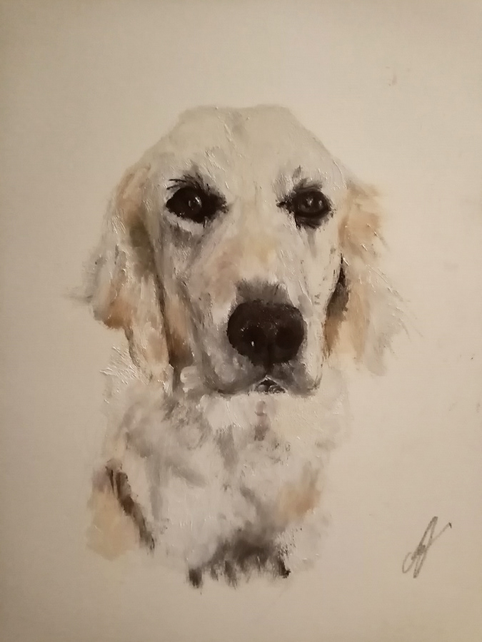 Lila, huile sur papier, 24x32cm, décembre 2021