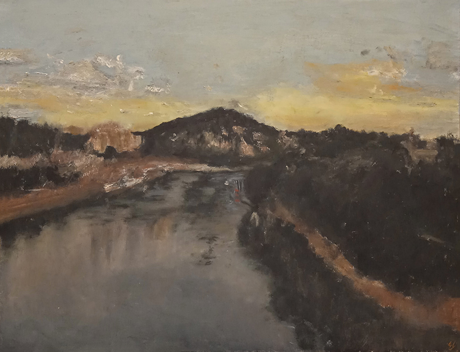 Sainte Catherine, huile sur papier, 65x50cm, octobre 2022