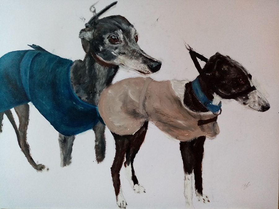 Retired, Dublin, huile sur papier, 65x50cm, février 2022