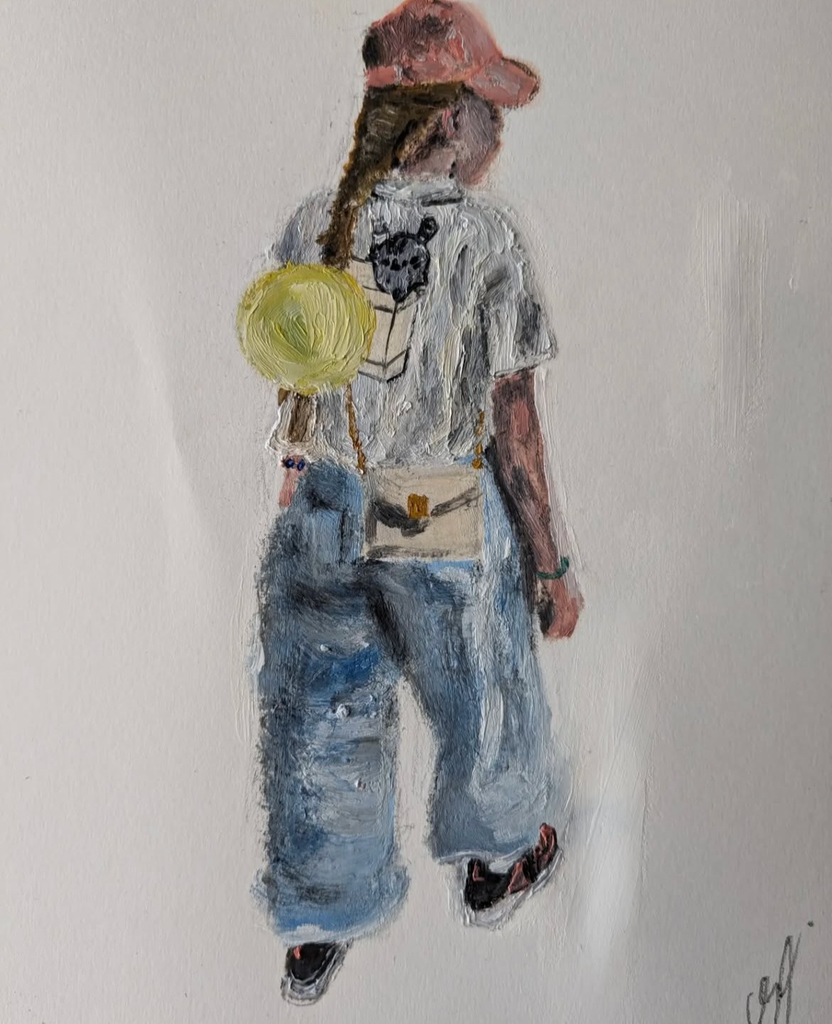 Girls, Cracovie, huile sur papier, 24x30cm, juin 2024