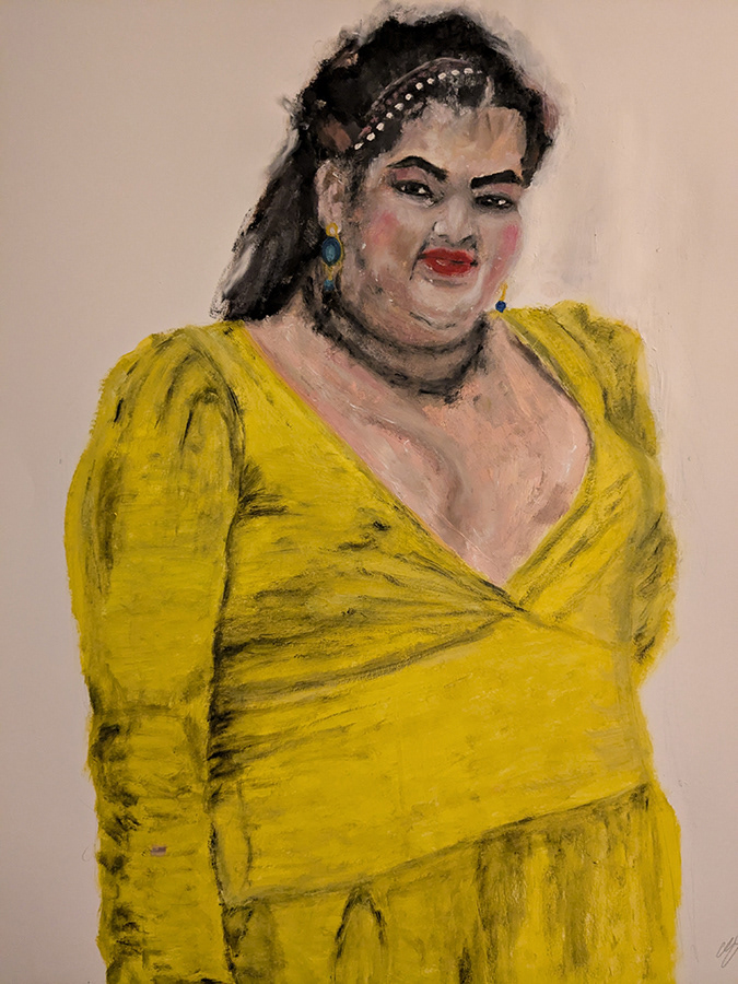 Sofia, Bogotà, huile sur papier 50x65cm, septembre 2024