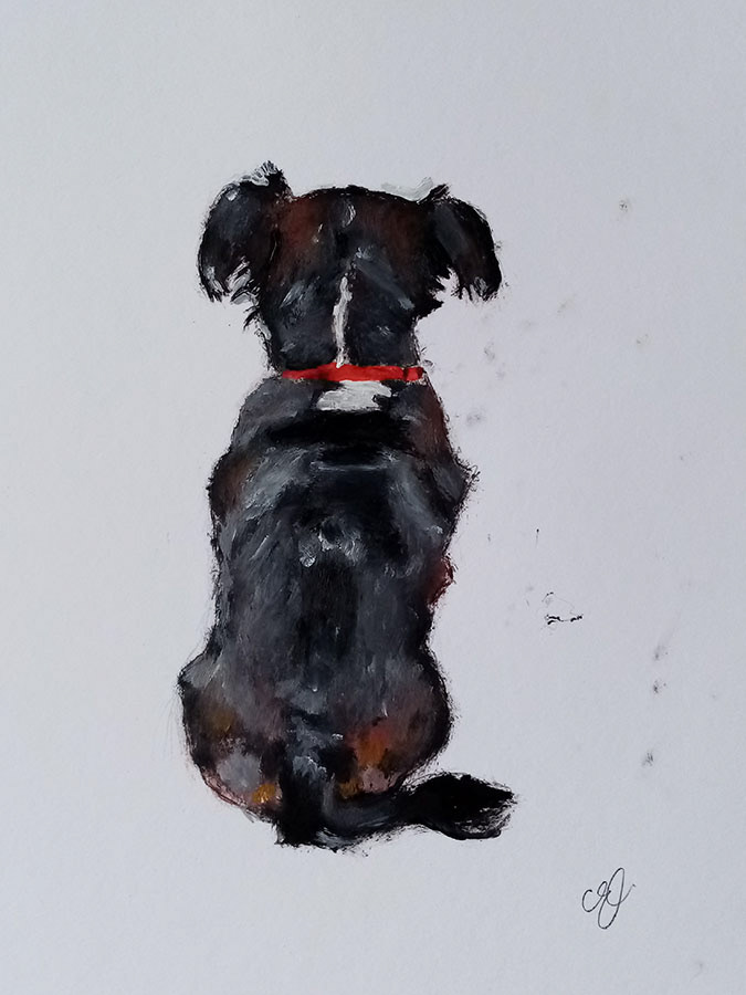 With love from Sarajevo, huile sur papier, 24x32cm, août 2021