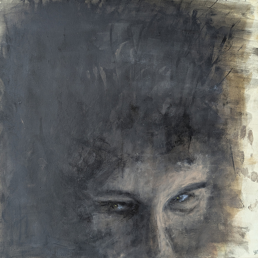 Le piège, technique mixte sur toile, 50x50cm, juillet 2018