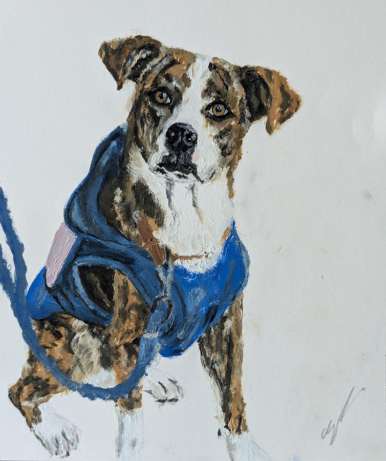 De compras con mama, Colombia, huile sur papier, 24x32cm, octobre 2024