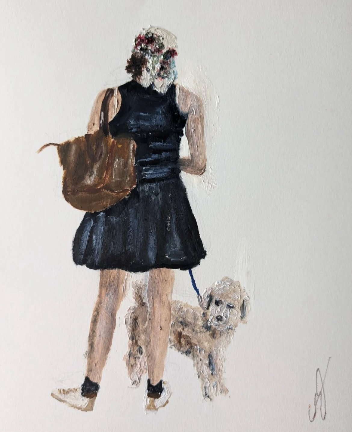 Girls, Cracovie, huile sur papier, 24x30cm, juin 2024