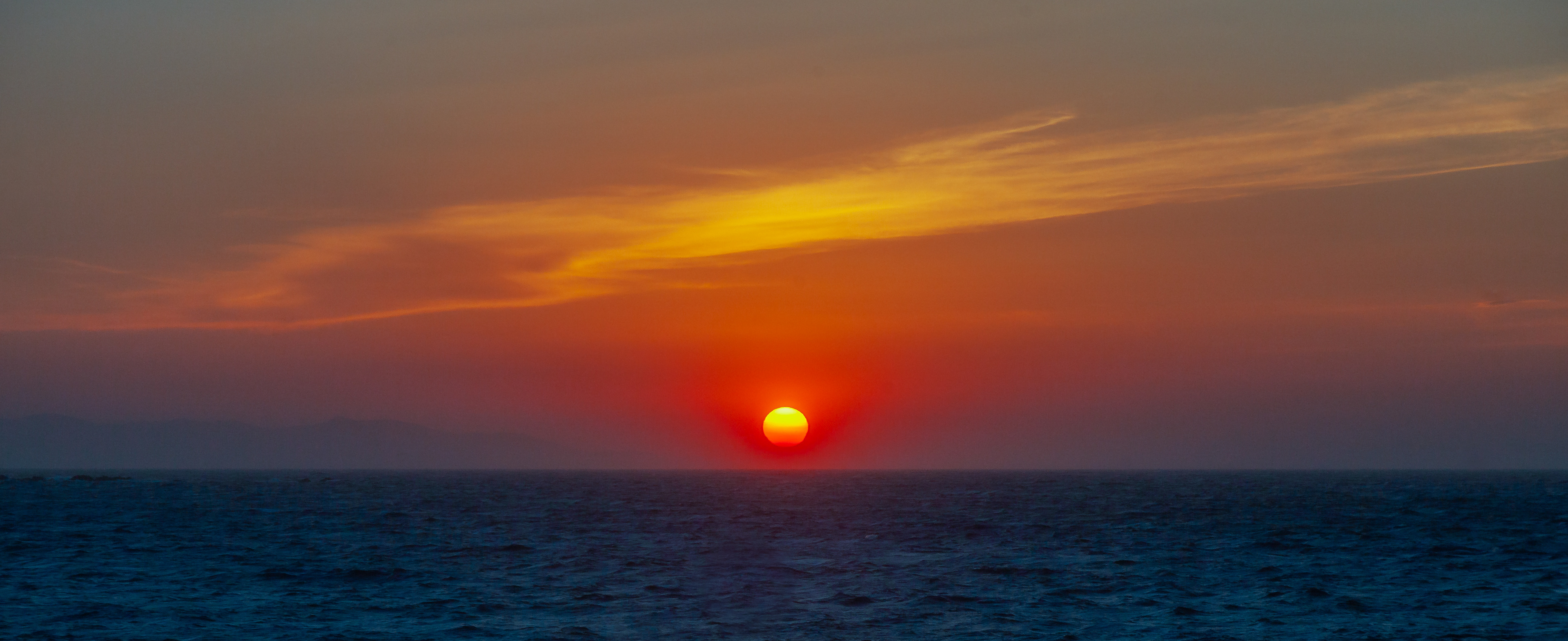 Off the coast, Santorini, Greece.