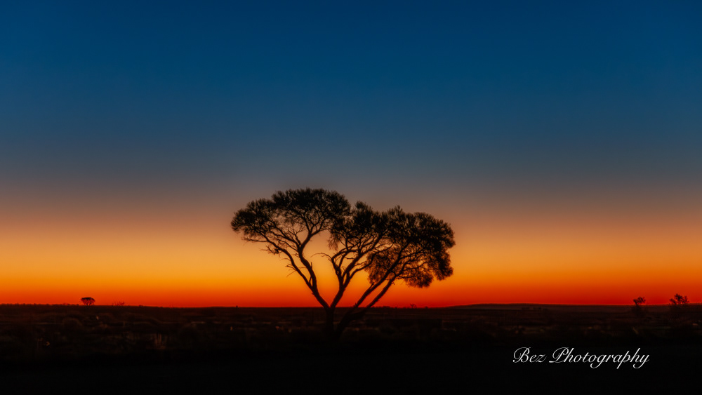 Sunset South Australian outback.