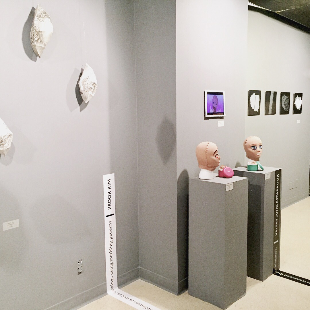View of the Cardinal Planes exhibition, Korean Cultural Center of New York, 2018