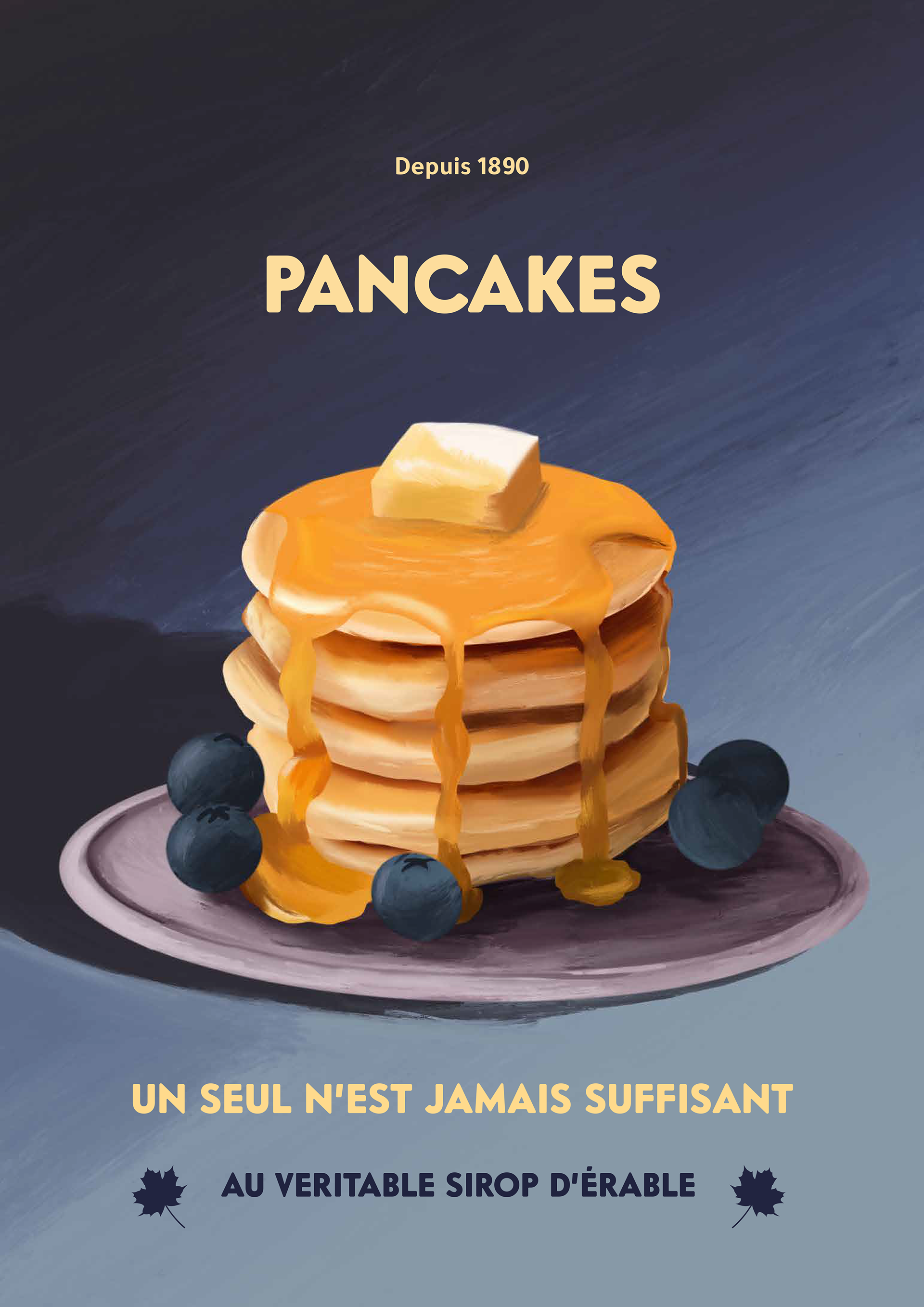 Illustration publicitaire de pancakes