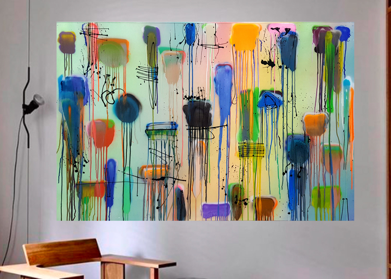Peinture 201113 - 97x146cm/38,1’x57,4’ - Polymer and spray paint on polycarbonate, on canvas or not
