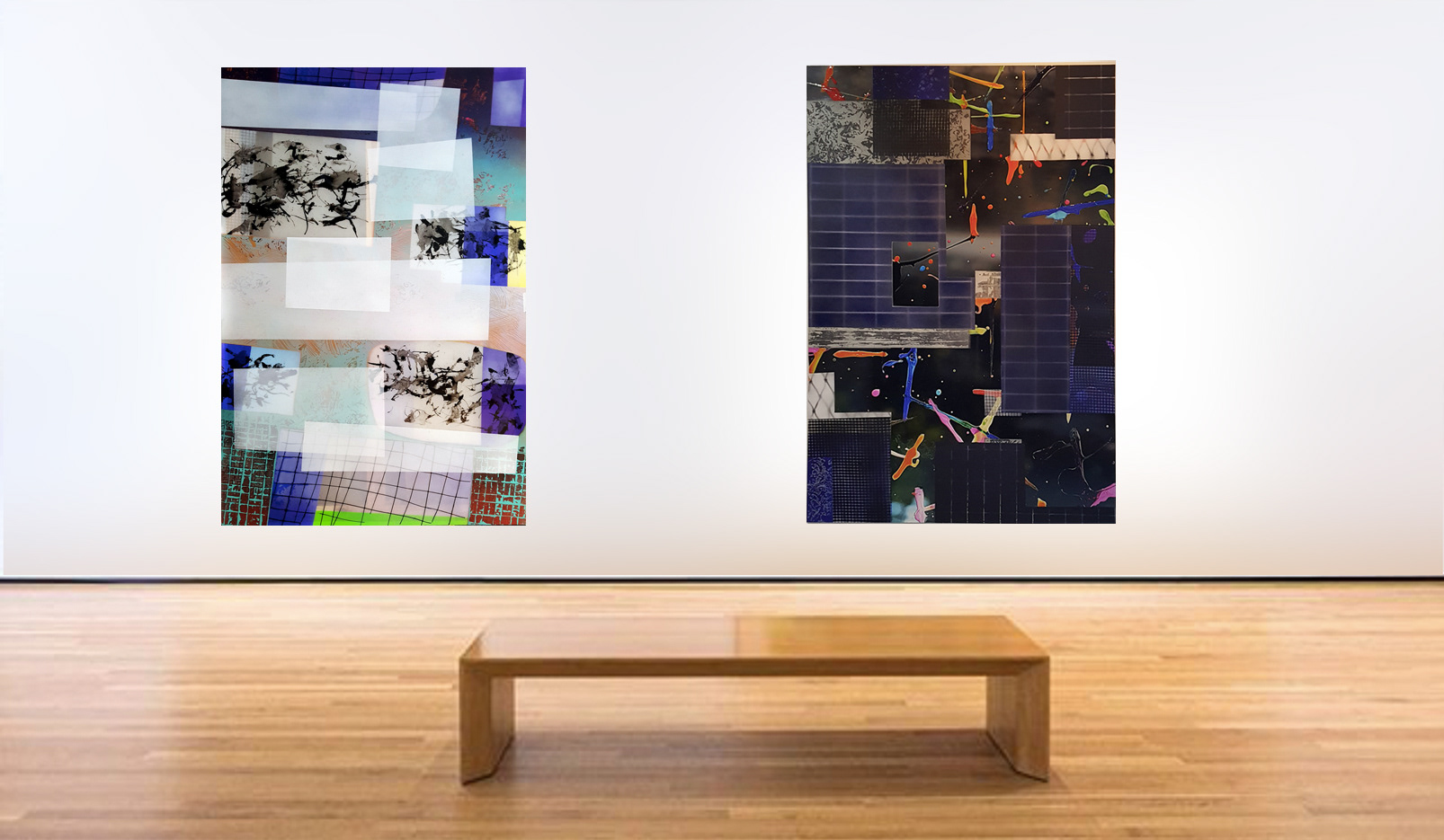 P 191210 and Painted-photo - 146x97cm - Polymer and spray paint on polycarbonate