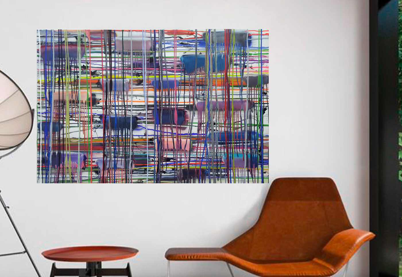 P 210119 - 97x146cm/38,1’x57,4’ - Polymer and spray paint on polycarbonate, on canvas