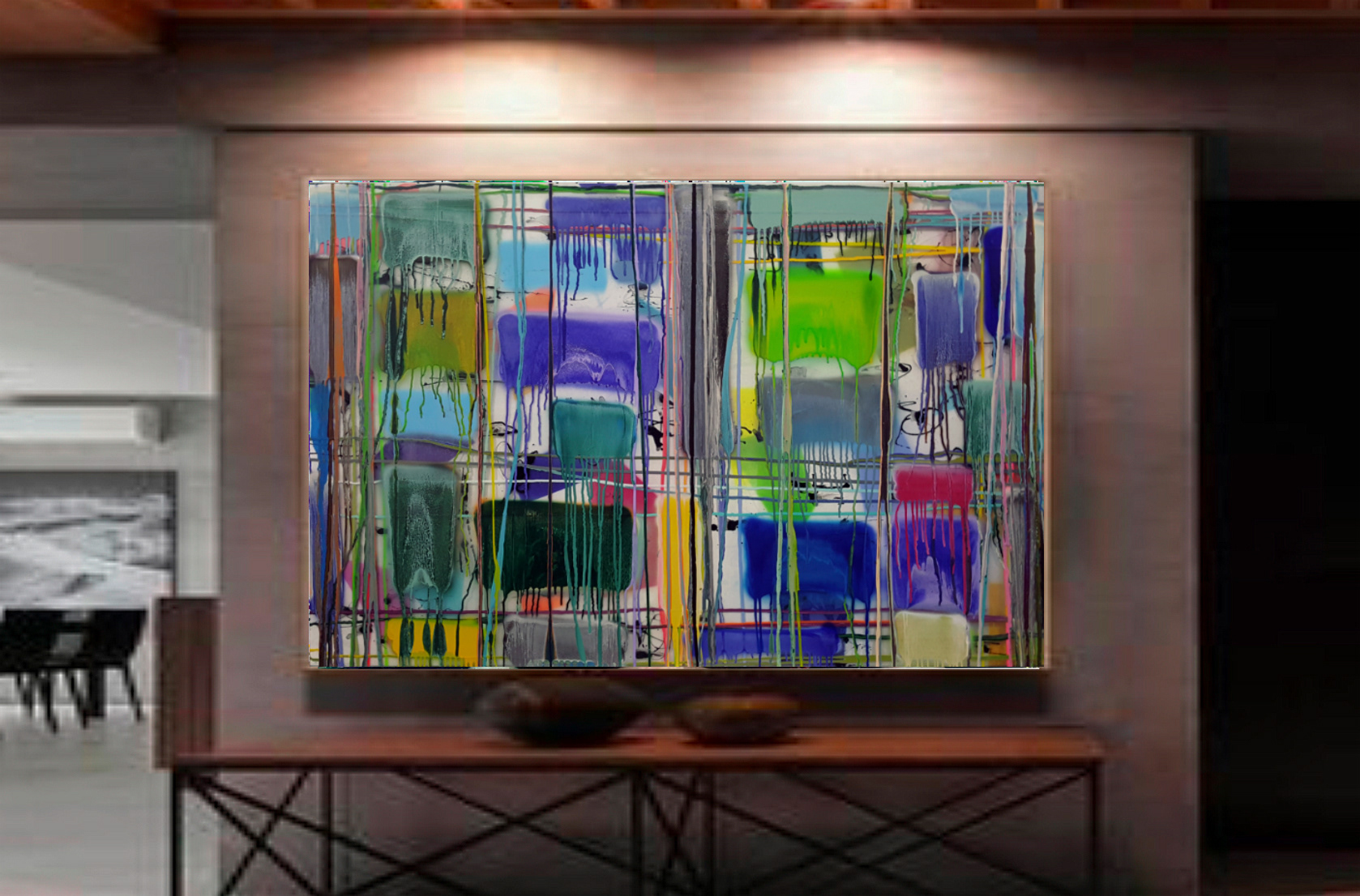 P 210316 - 97x146cm/38,1’x57,4’ - Polymer and spray paint on polycarbonate, on returned canvas