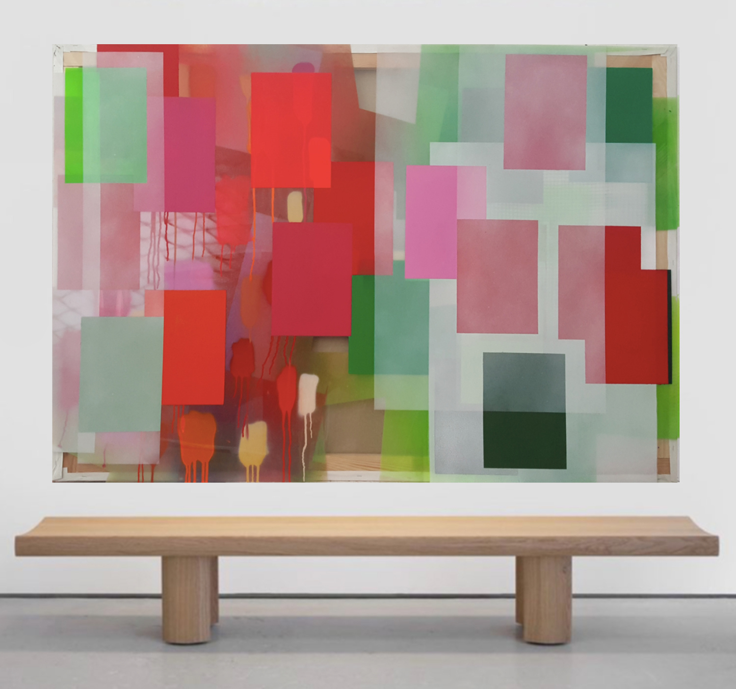 P 220607 - 114x162cm/44,8’x63,7’ - Polymer and spray paint on polycarbonate, on returned canvas