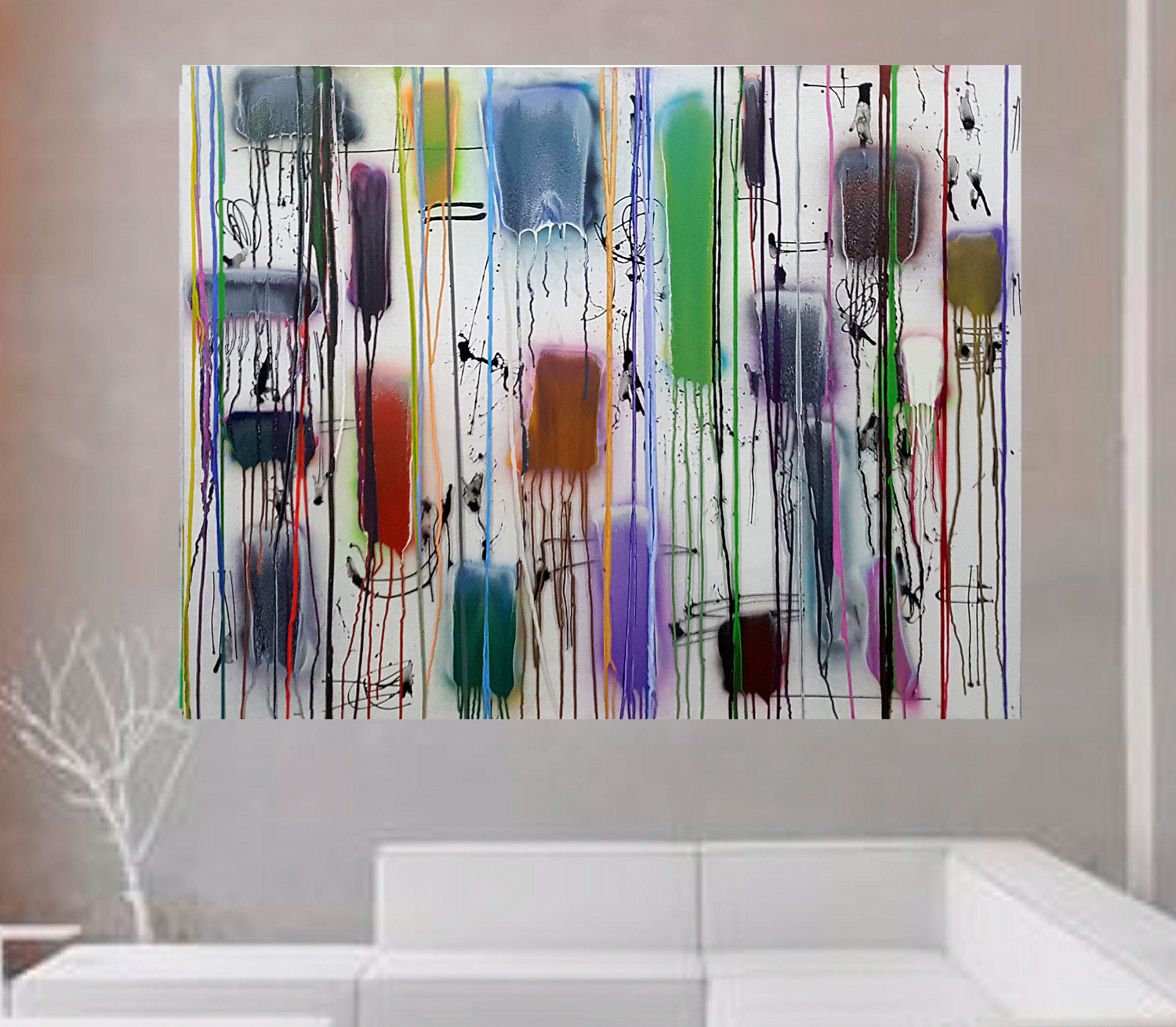 P 210111 - 114x146cm/44,8’x57,5' - Polymer and spray paint on polycarbonate, on canvas or not