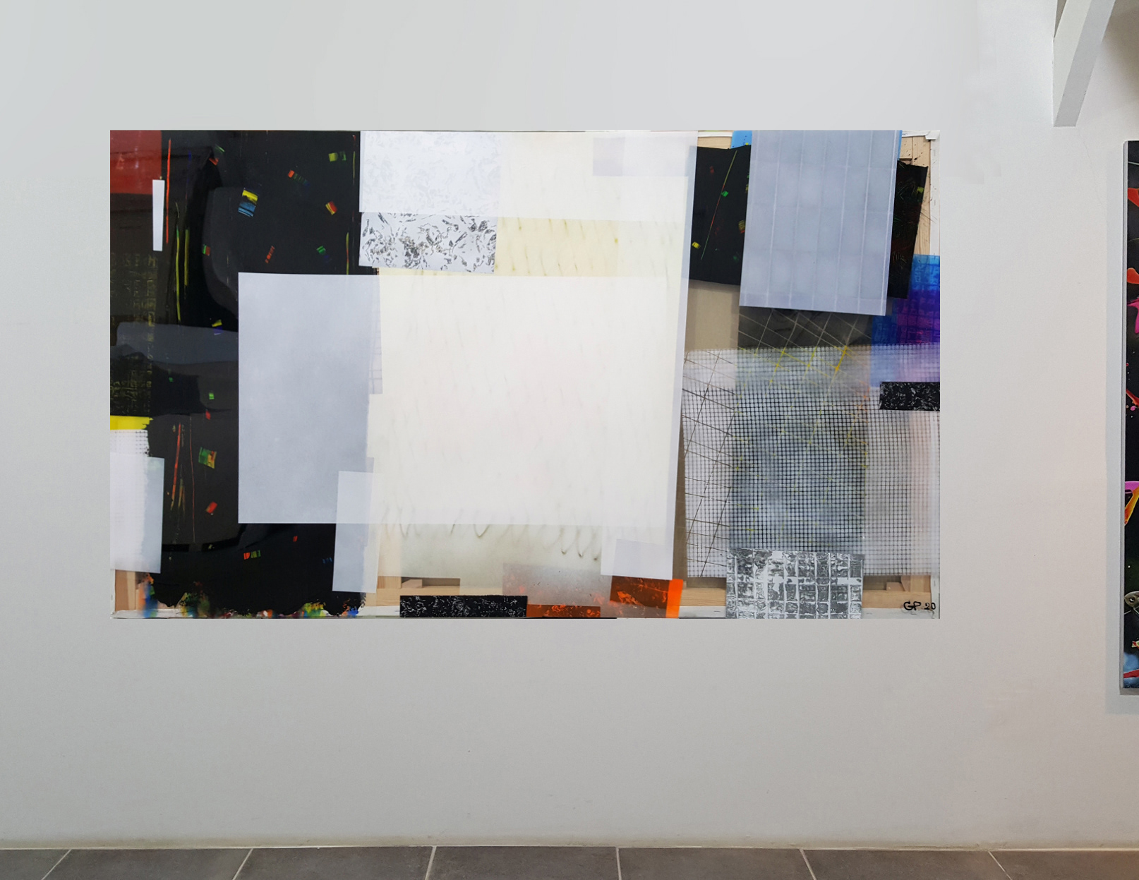 P 191215 - 114 x 195cm/44,8’x76,7’ - Polymer and spray paint on polycarbonate, on returned canvas