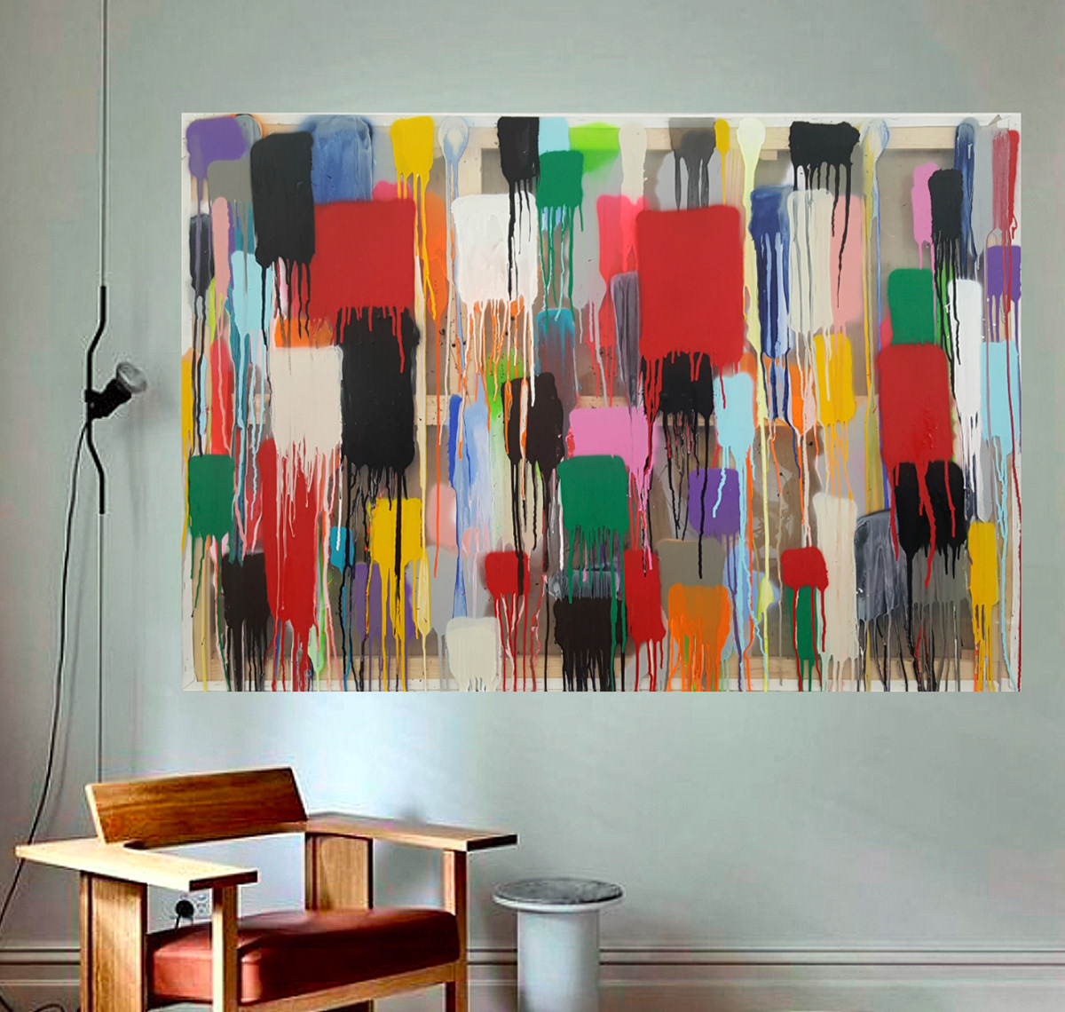 P 210731 - 114x162cm/44,8’x63,7’ - Polymer and spray paint on polycarbonate on retured canvas