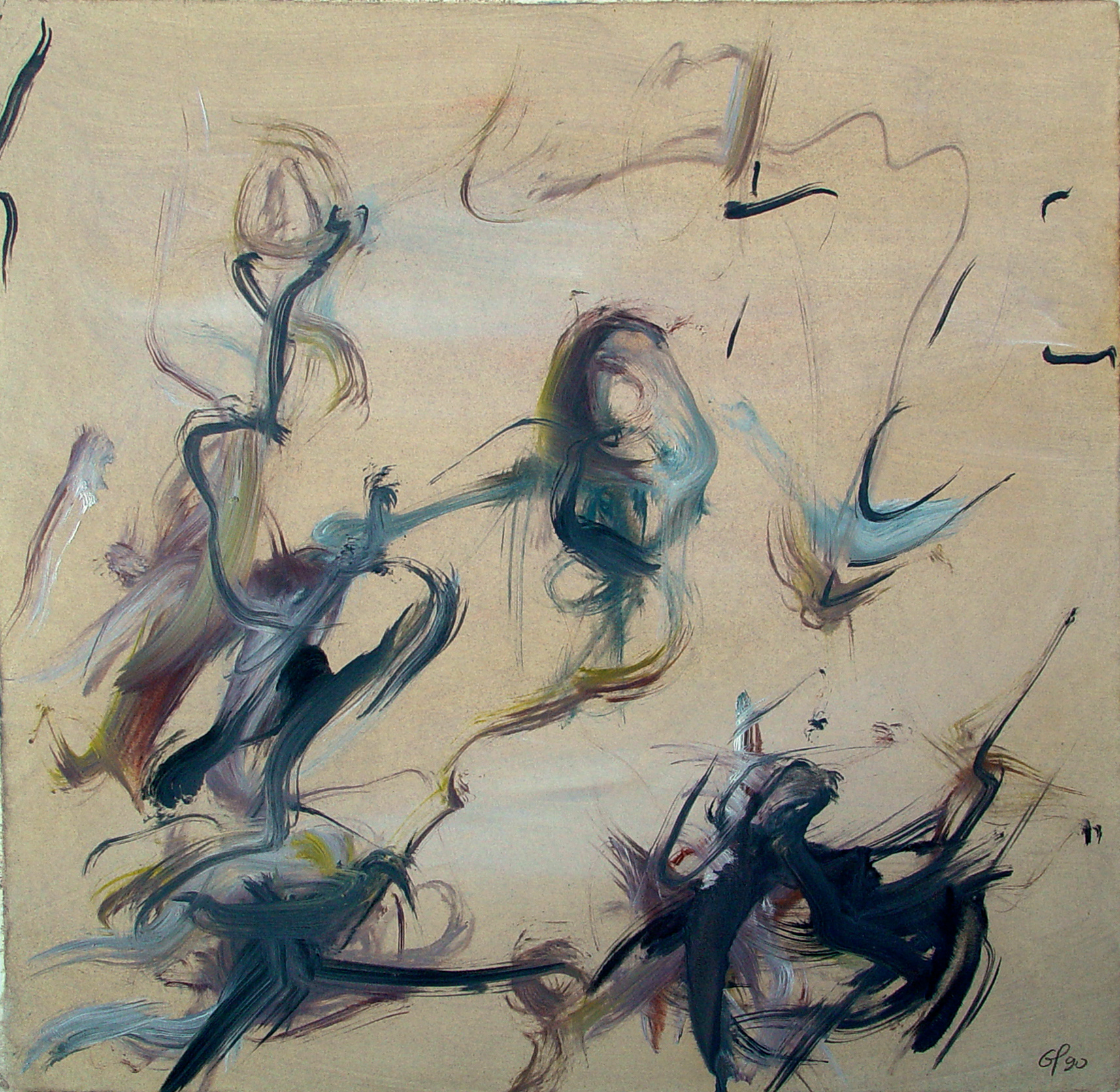 1988 - huile/carton 35x35cm/13,7’x13,7’