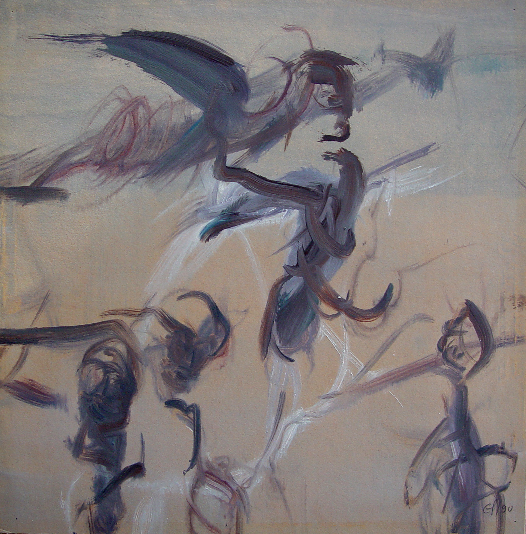 1988 - huile/carton 35x35cm/13,7’x13,7’