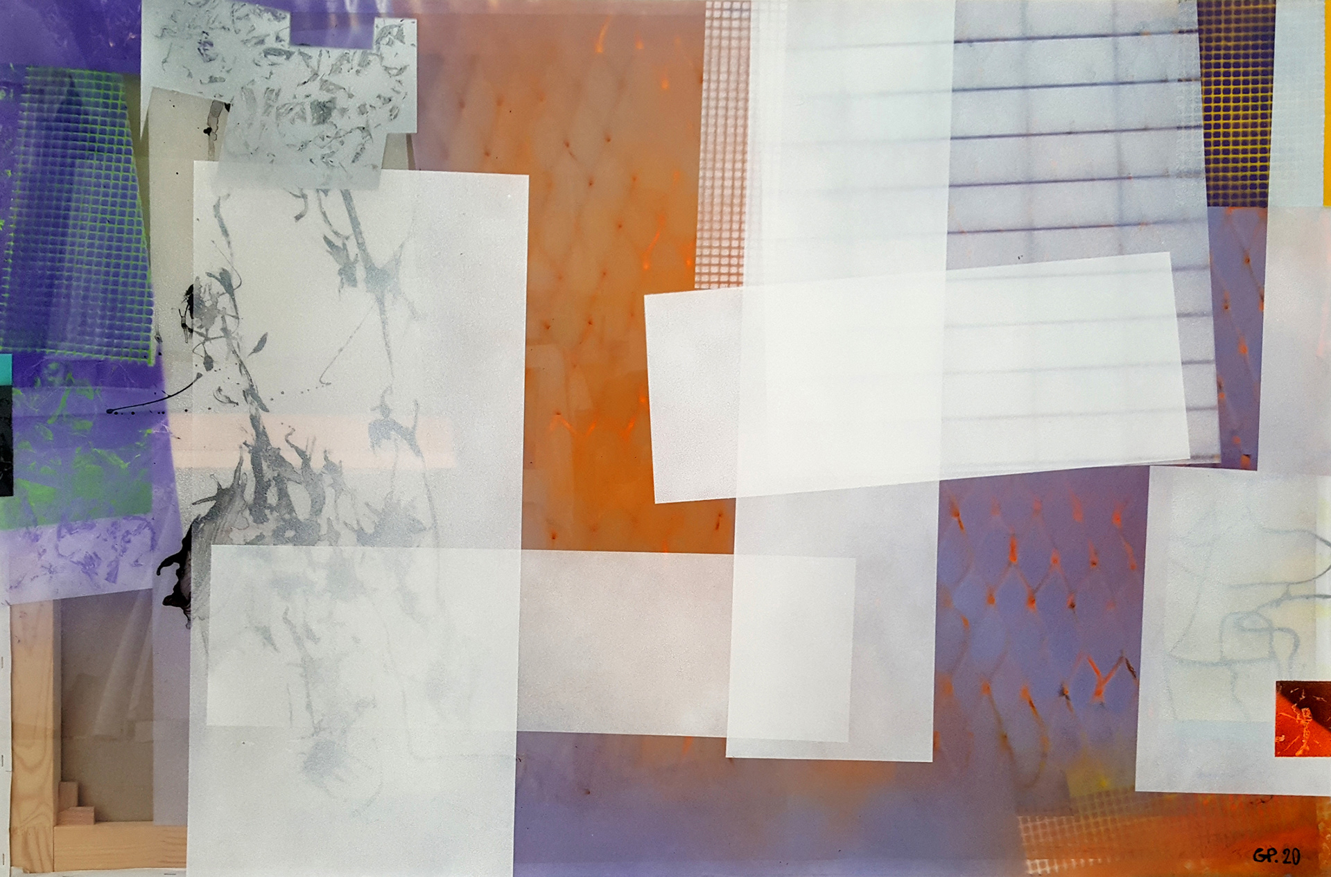 P 191230 - 146x97cm/57,4’x38,1’ - Spray paint on polycarbonate, on returned canvas
