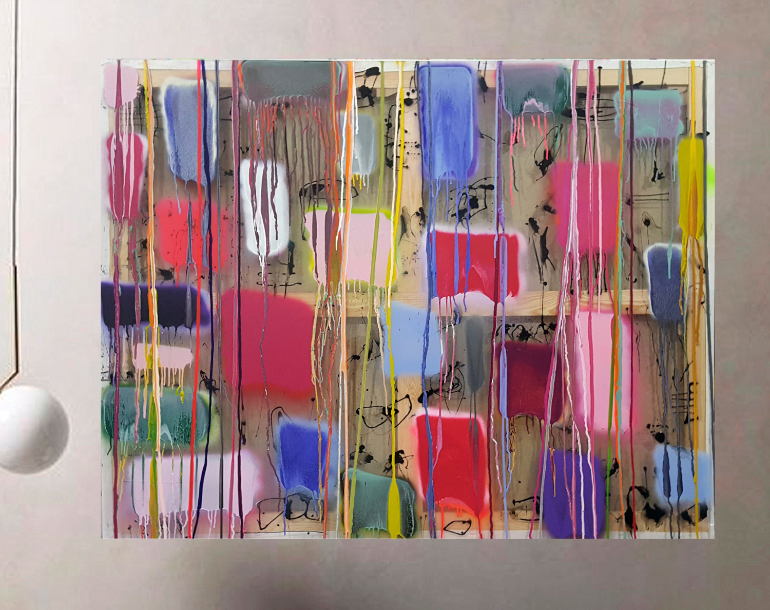 P 210318 - 114x146cm/44,8’x57,5' - Polymer and spray paint on polycarbonate, on returned canvas