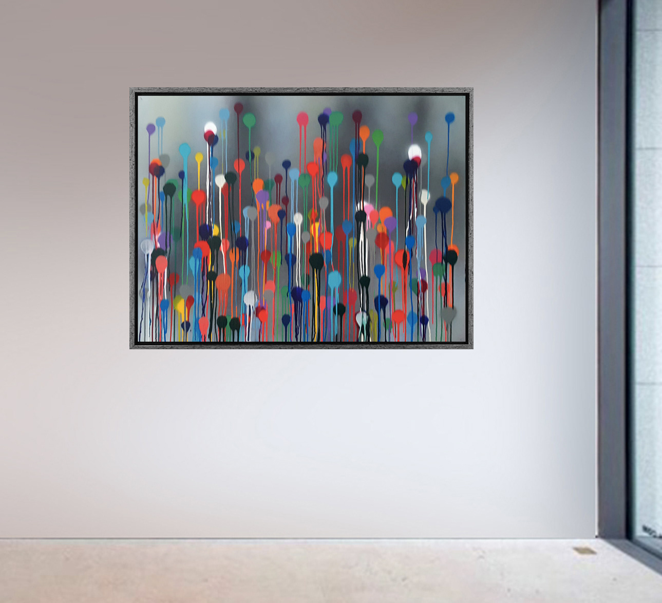 Peinture °201118 - 89x116cm/35’x’45,6'- Polymer and spray paint on polycarbonate, on canvas