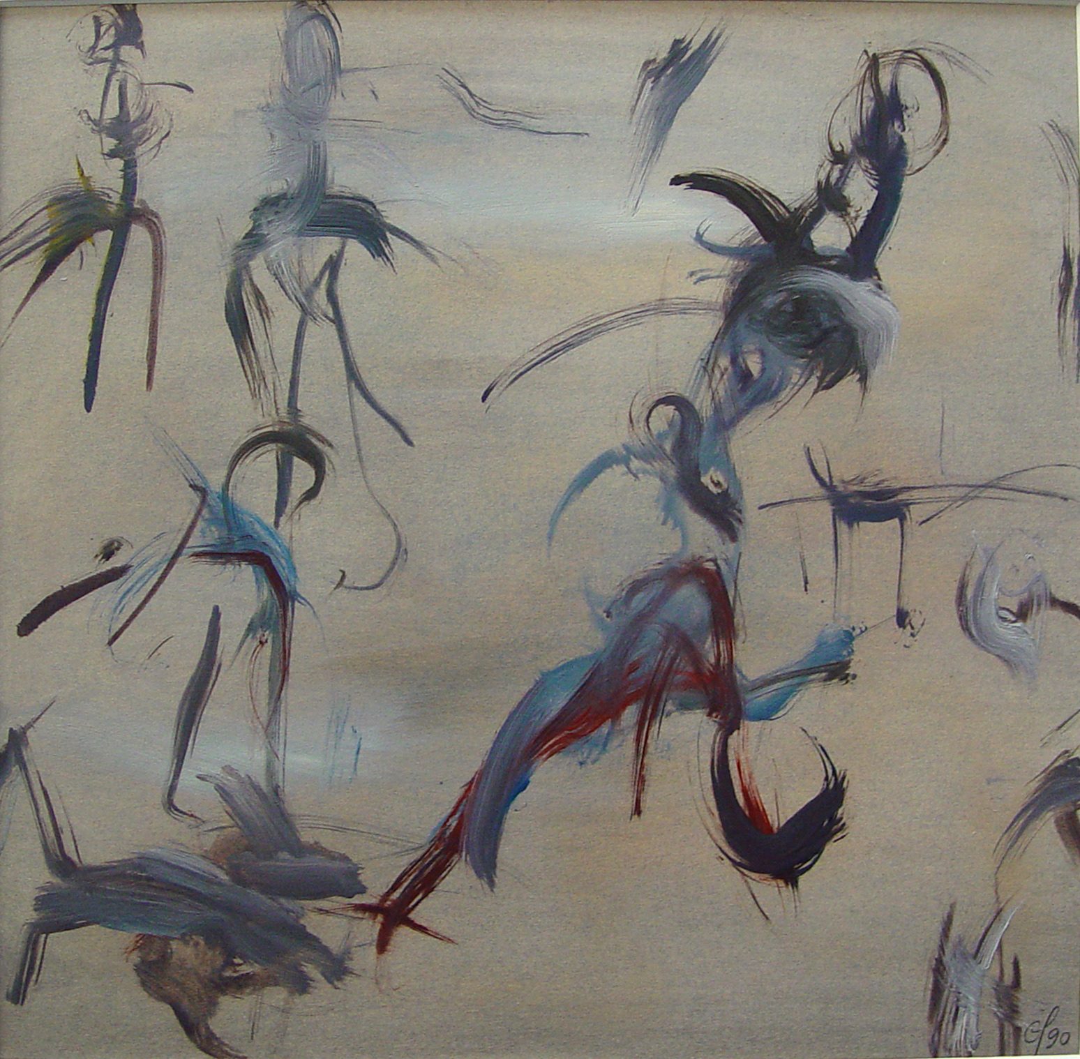 1988 - huile/carton 35x35cm/13,7’x13,7’