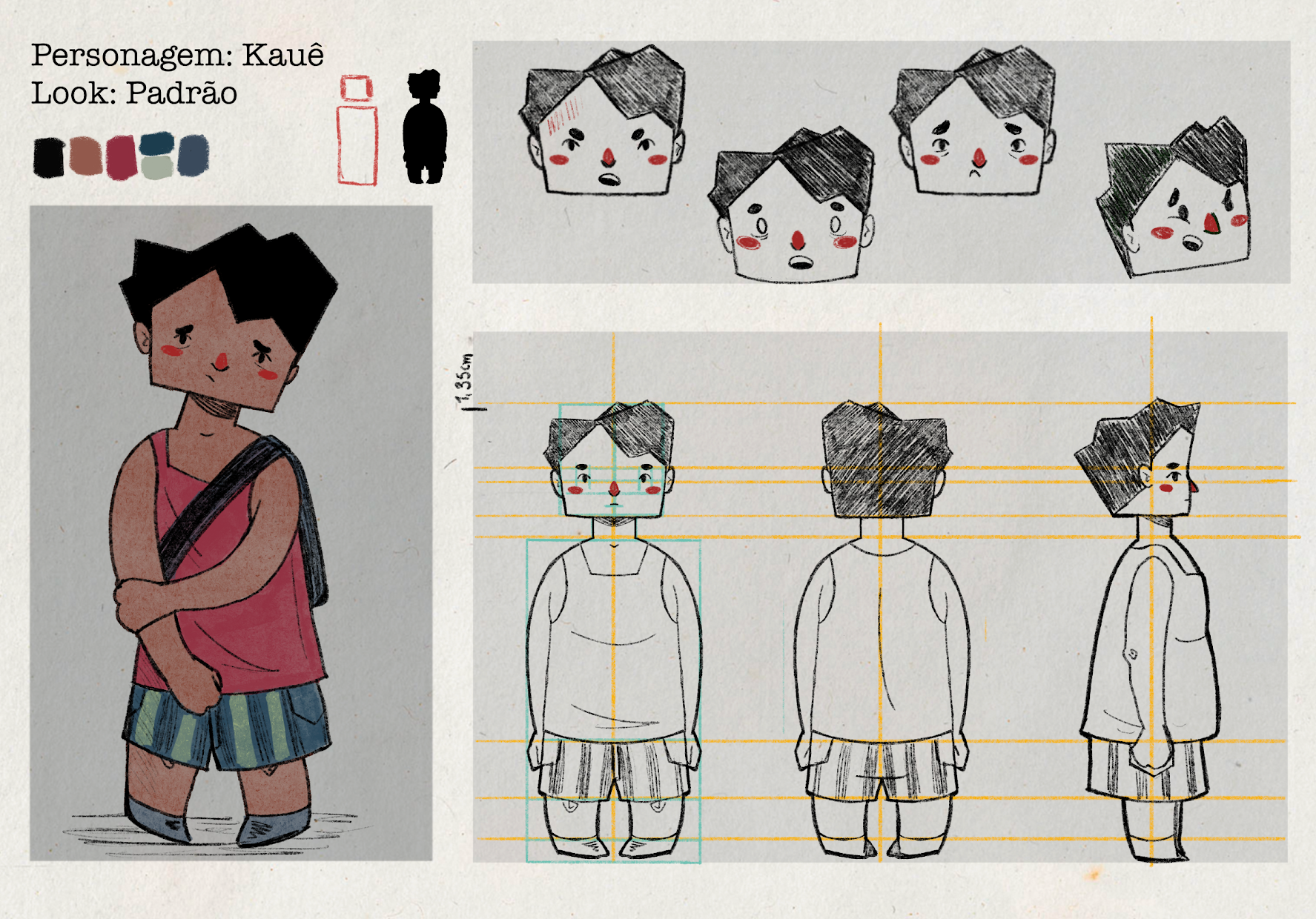 Model Sheet do personagem Kauê