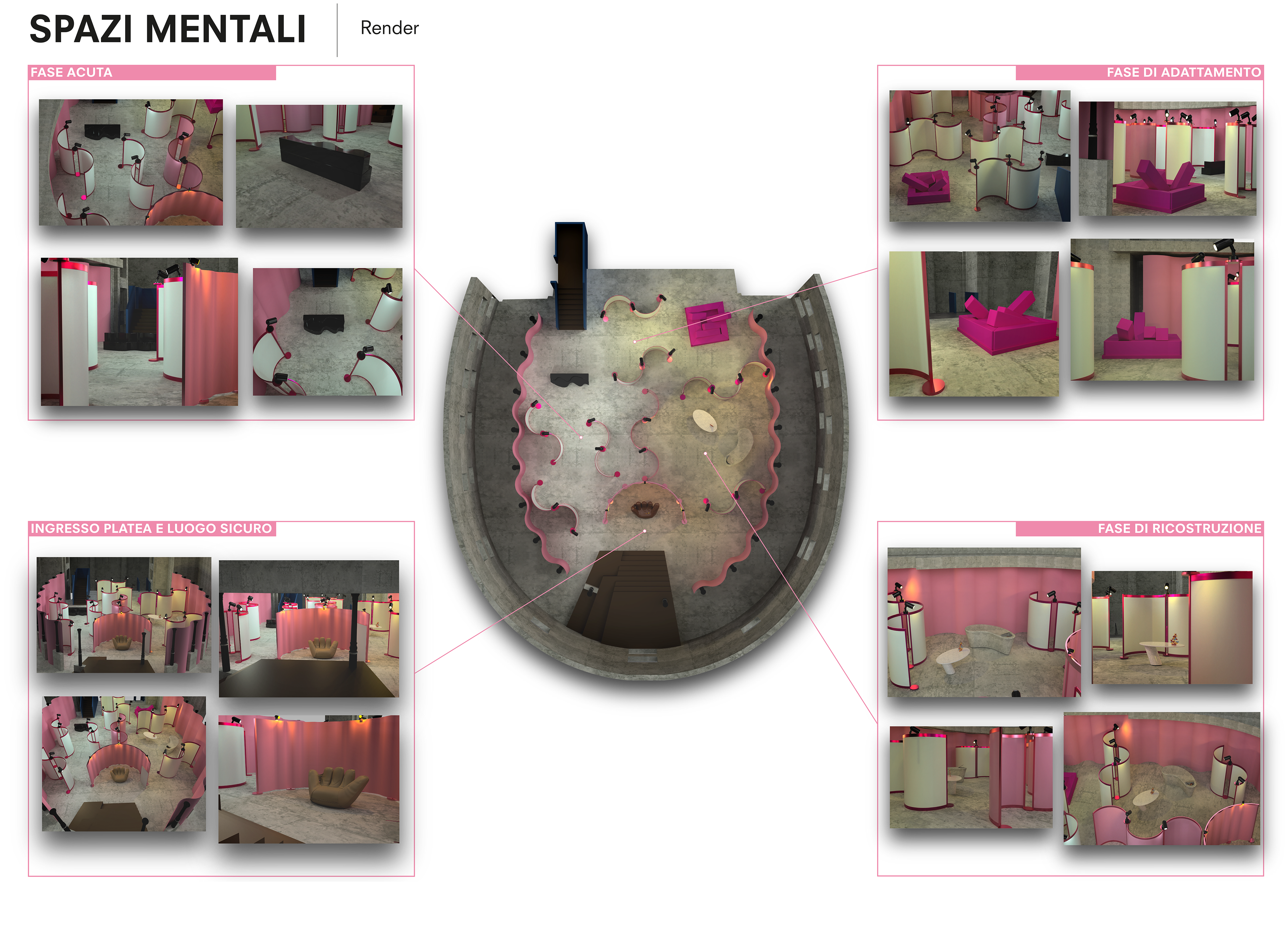 Render dello spazio espositivo