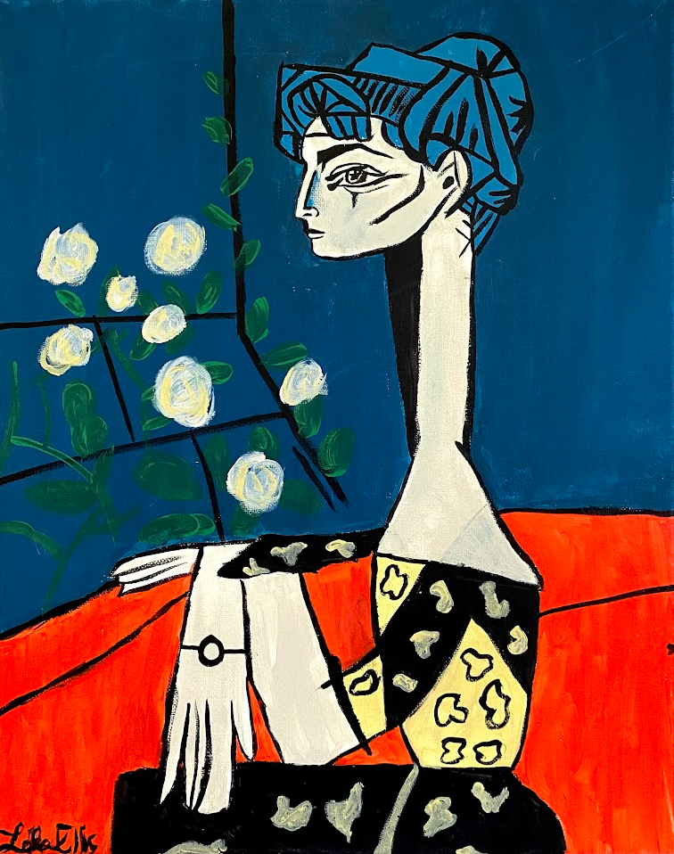Interpretation of Picasso's "Jacqueline with Flowers."