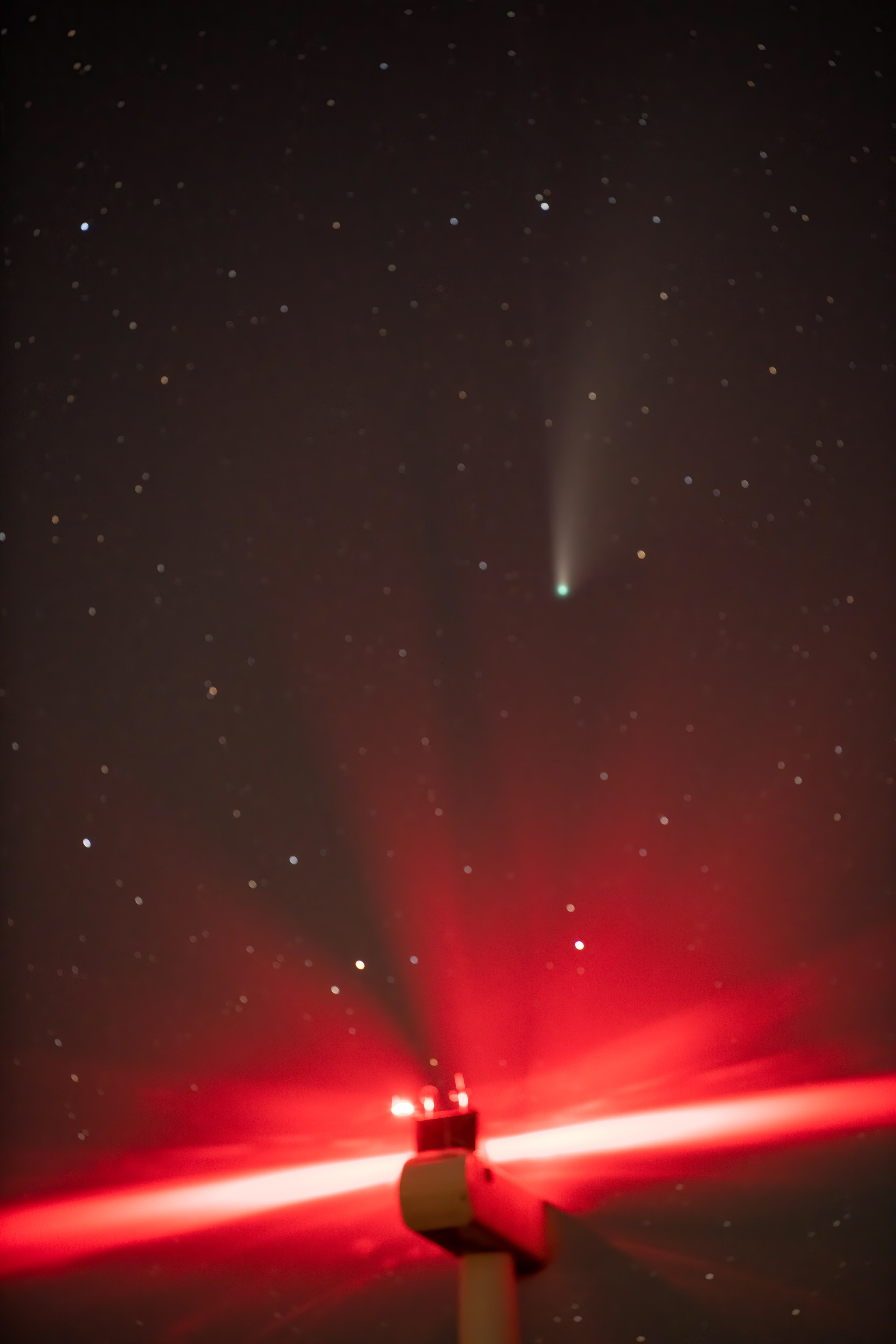 Neowise comet over wind farm