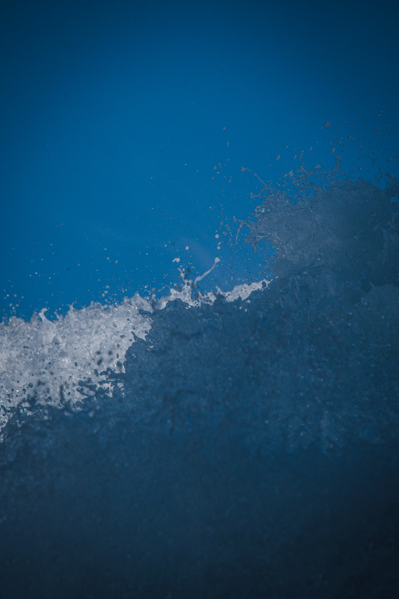 River droplets against blue sky