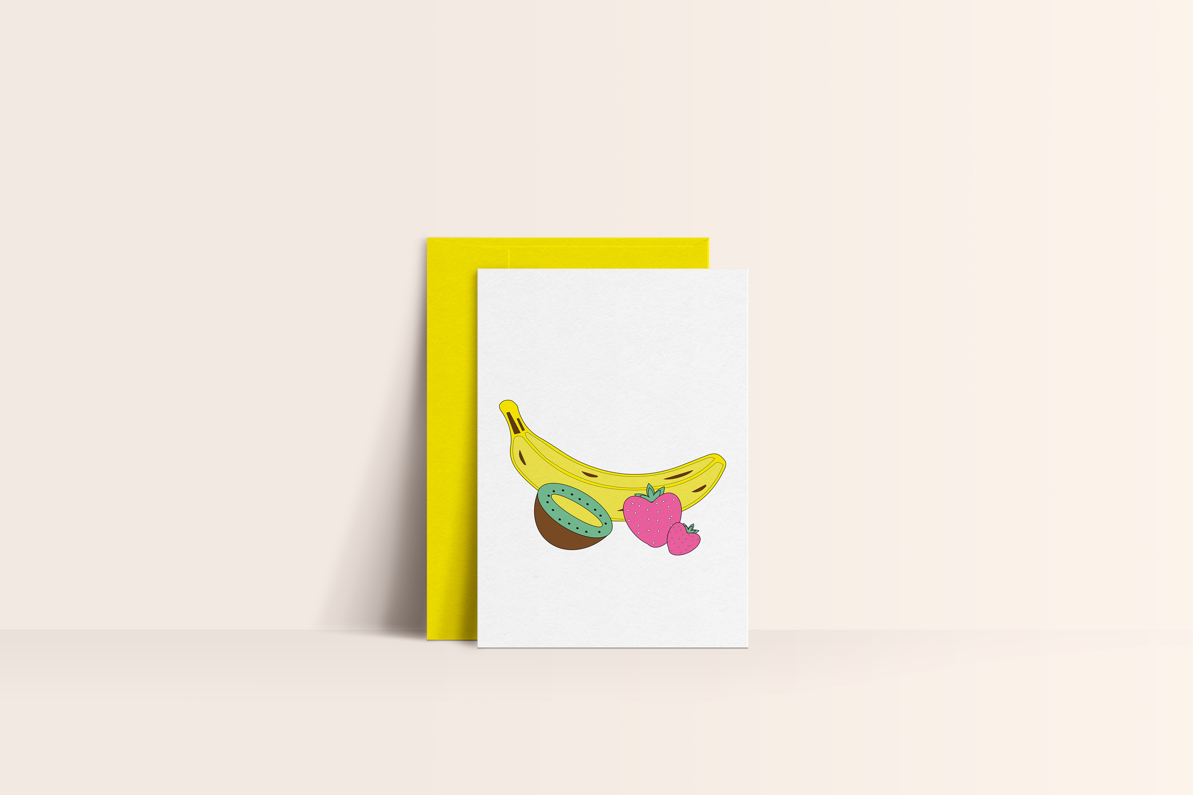 Banana, Kiwifruit, Strawberry - Card