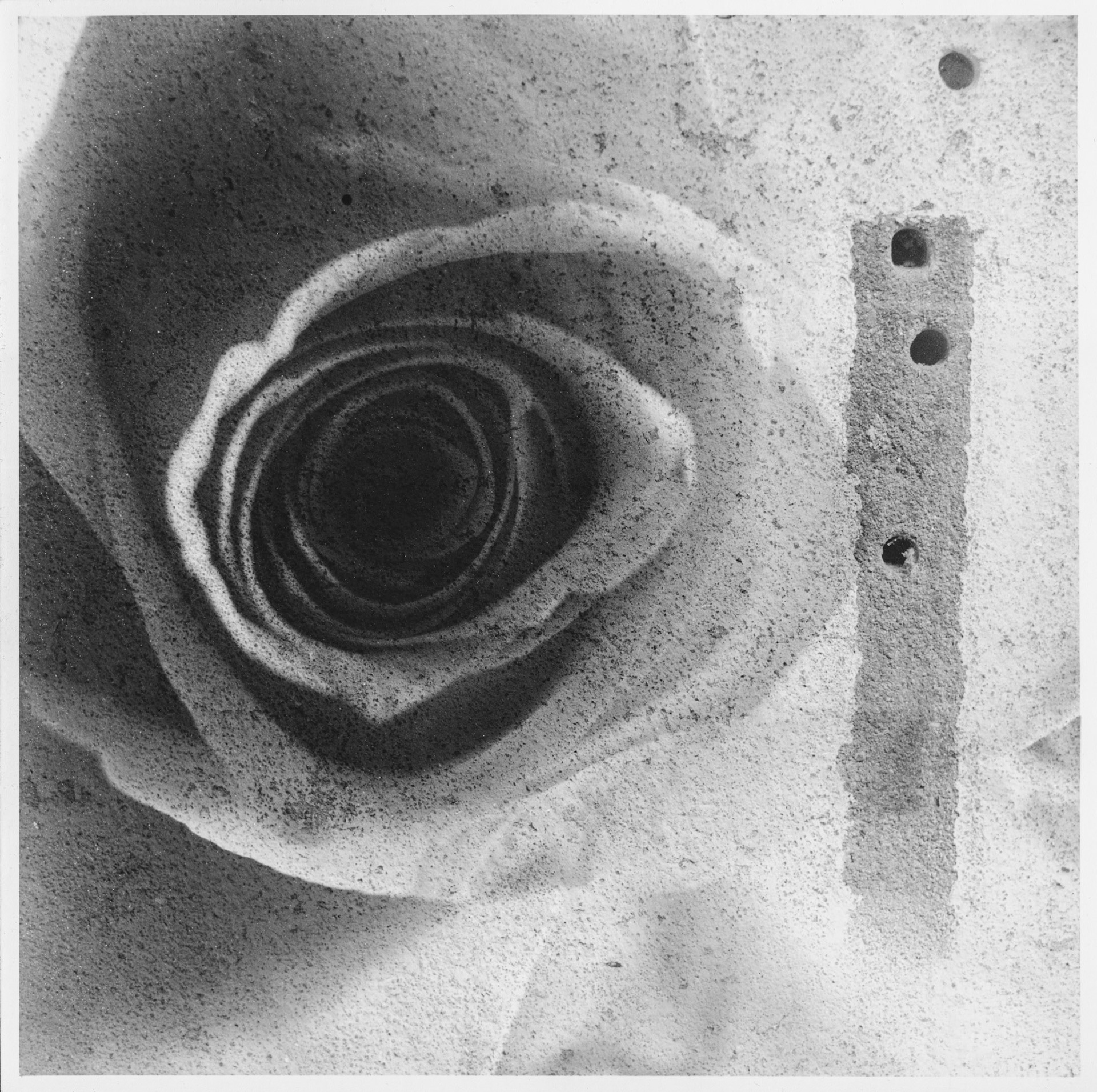 Rose and concrete double exposure