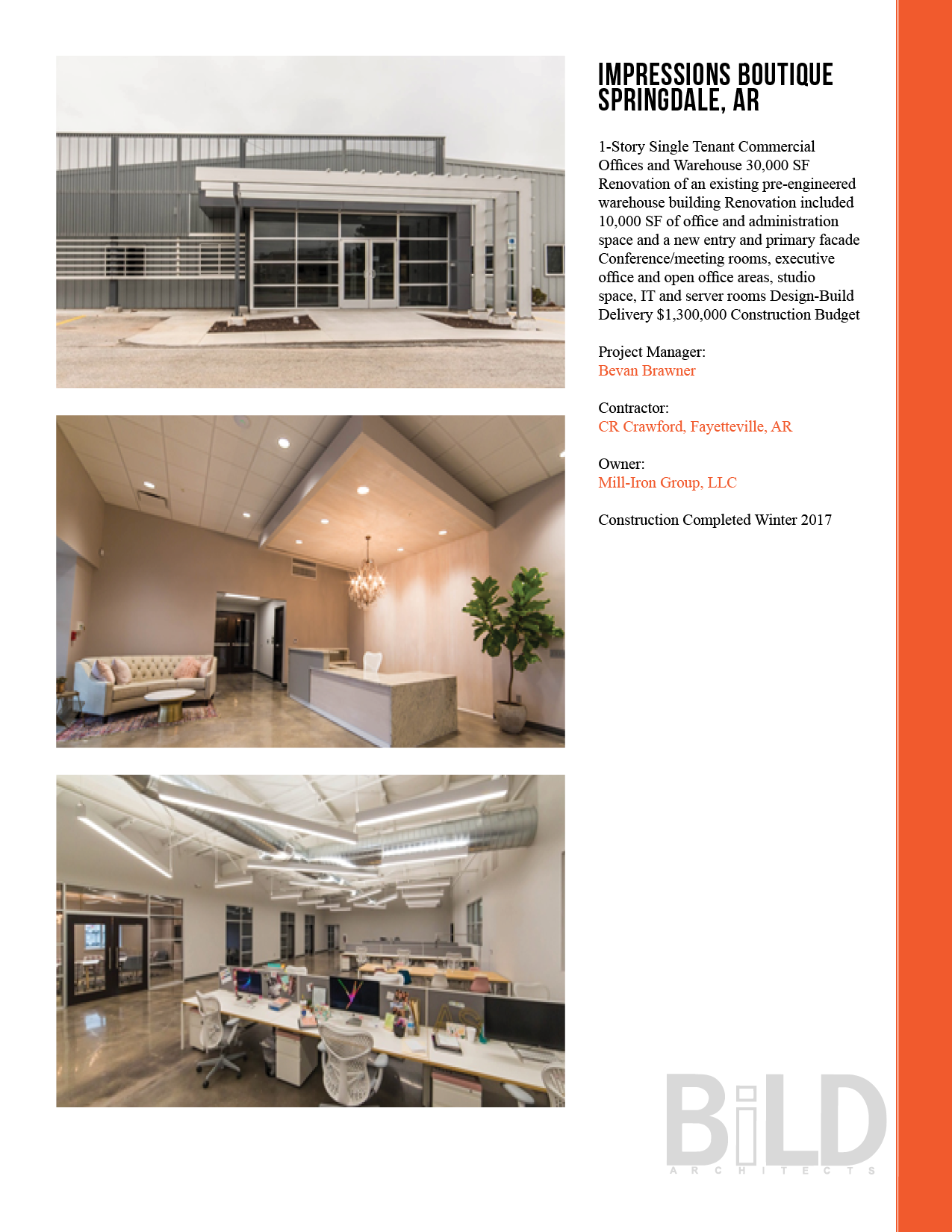 BiLD portfolio interior page — project presentation design — designed by Christian Bedingfield