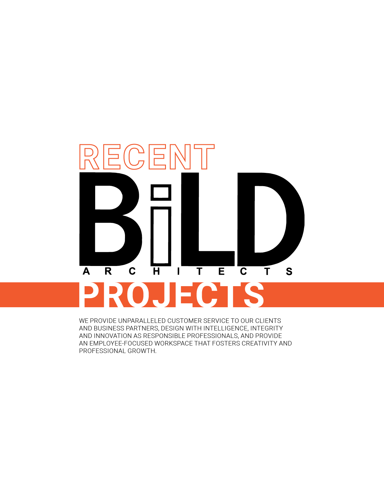 BiLD architecture firm portfolio layout — spread design — designed by Christian Bedingfield
