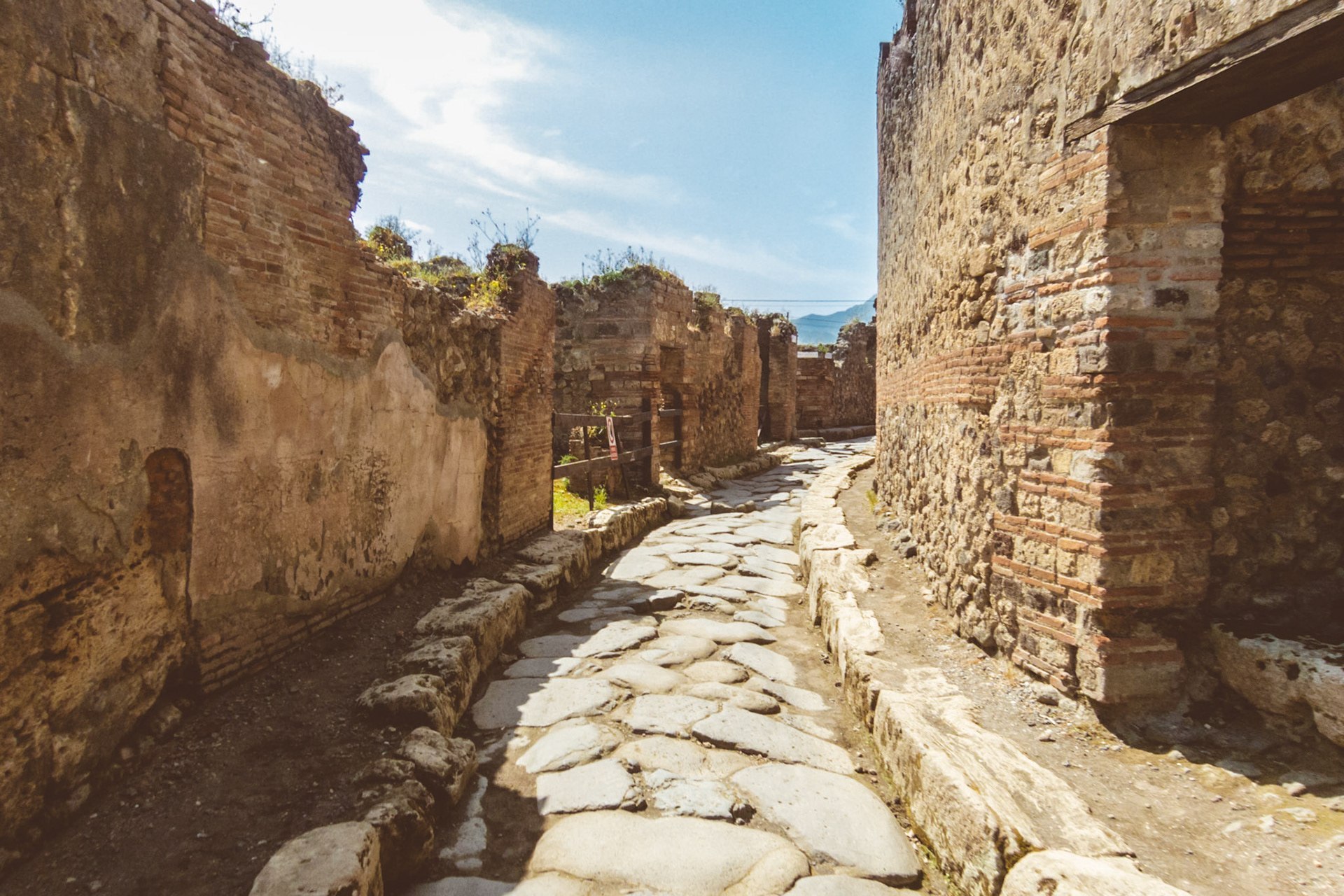 Pomepii Ruins road in Italy.