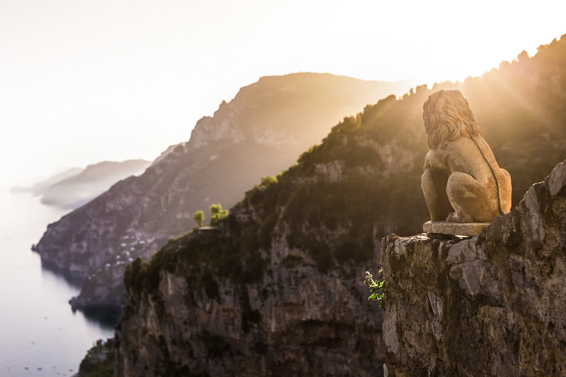 Amalfi Coastal Sunset from the hills of Positano, Italy