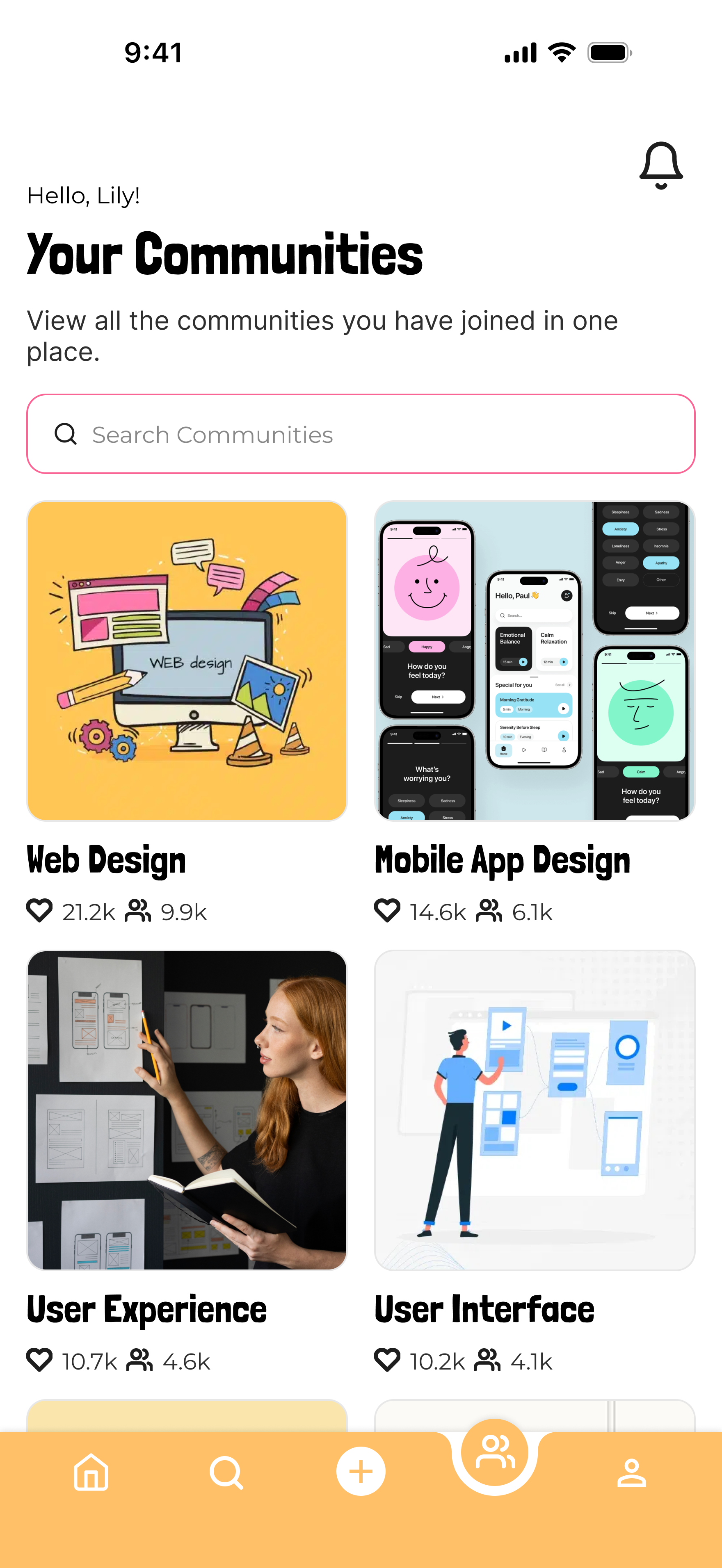 Easily view the communities you have joined