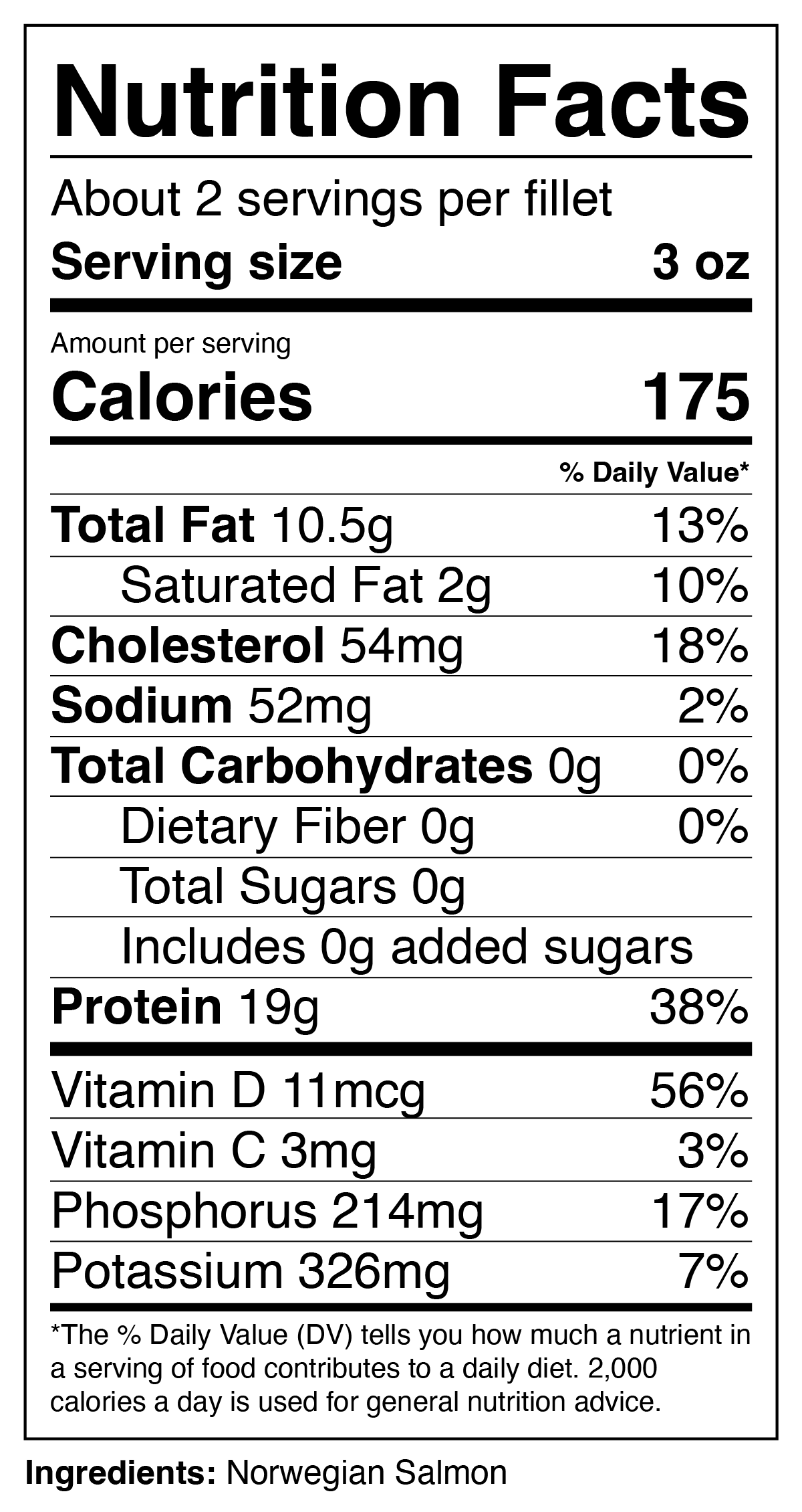 Salmon Nutrition Label