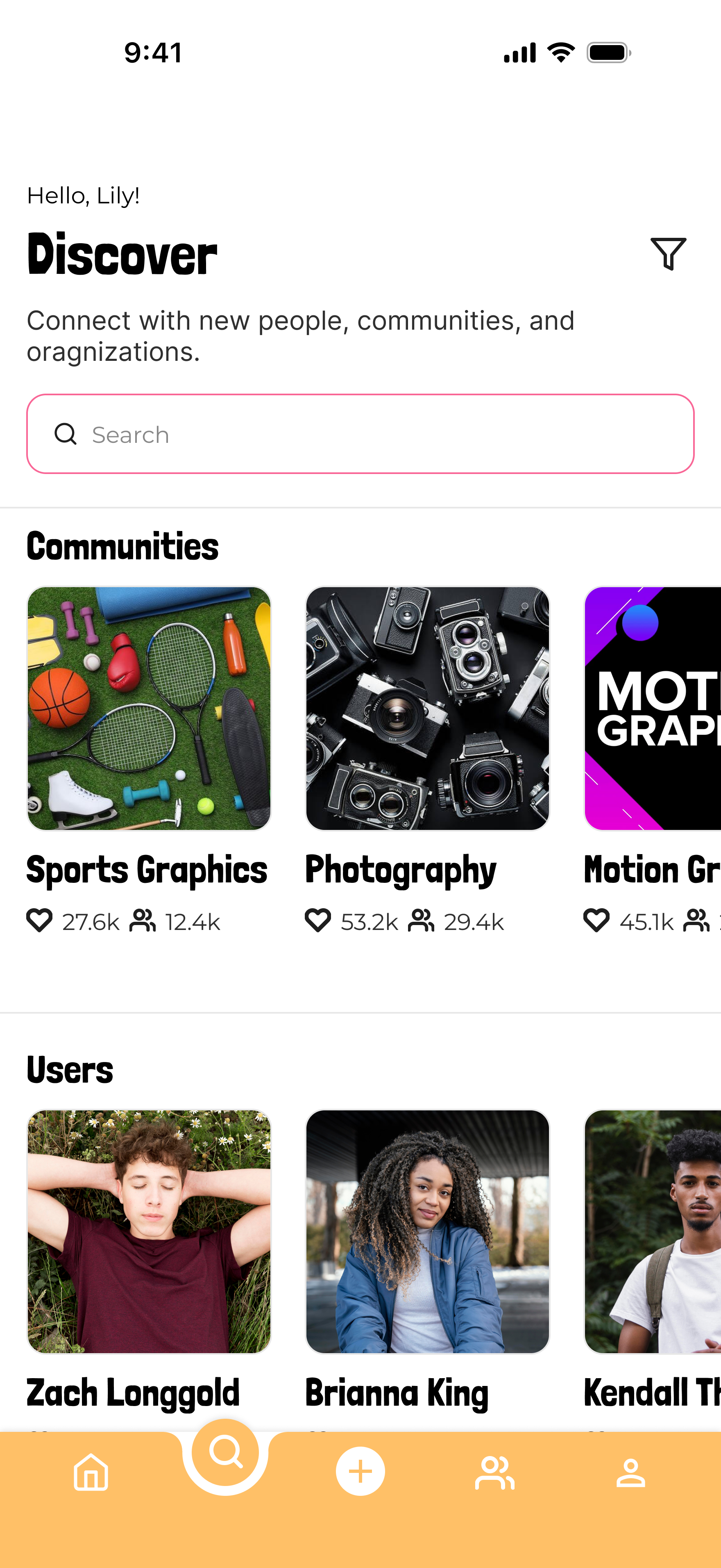Find new communities, people, and organizations to connect with