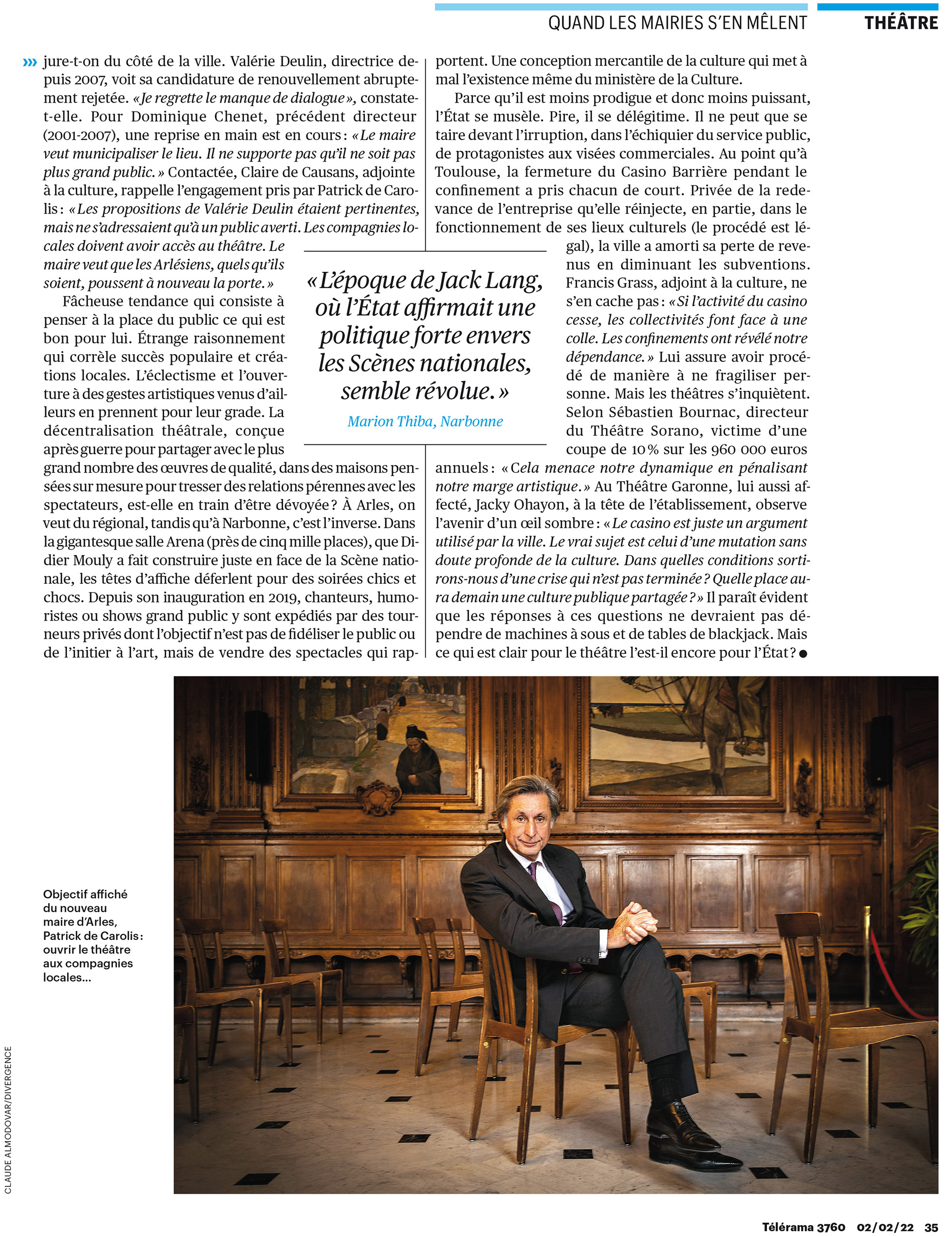 Patrick De Carolis, maire d'Arles