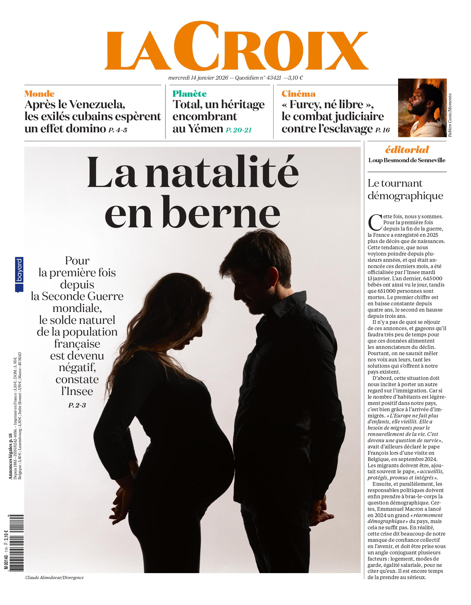 La Croix 14/01/2026